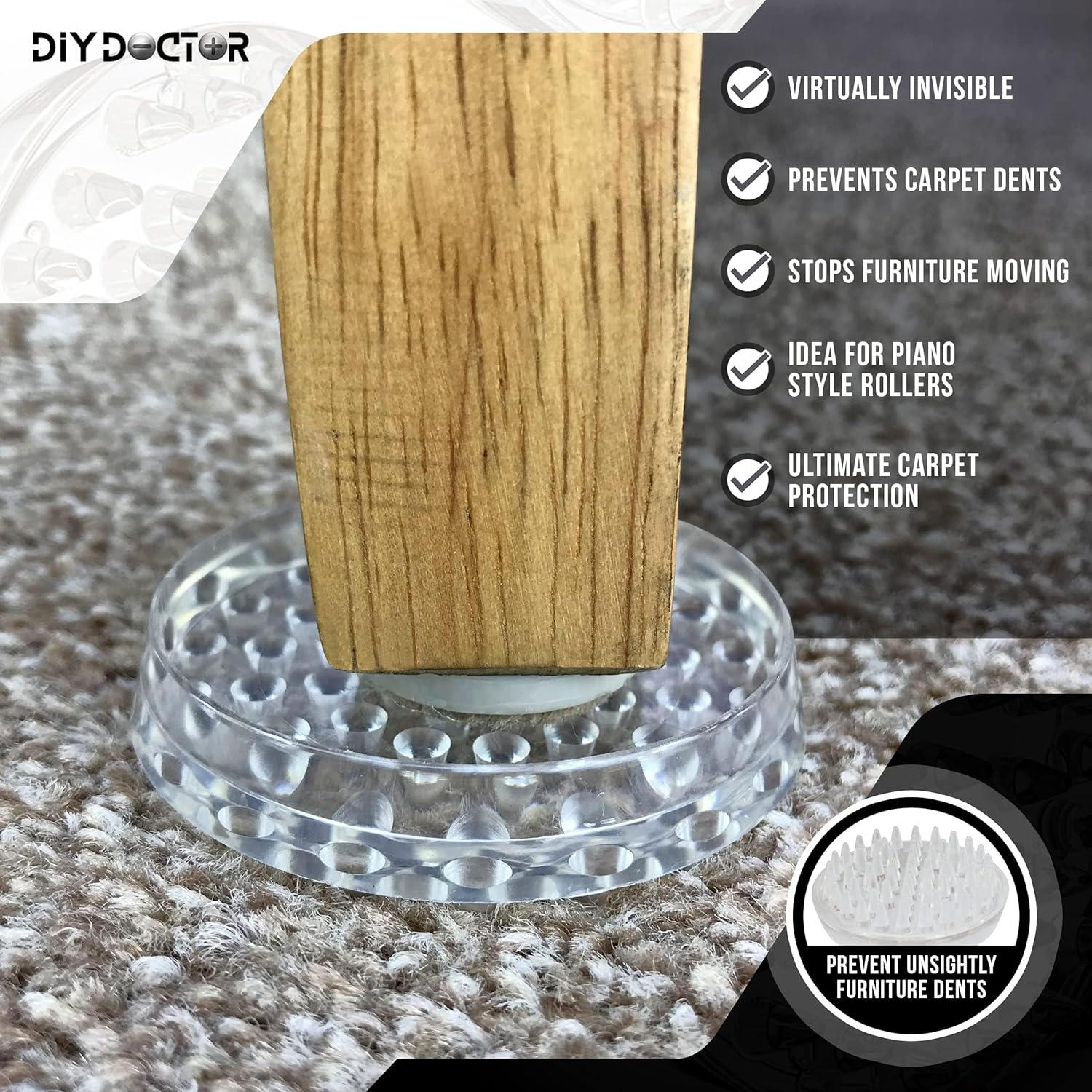 Furniture Caster Cups (8 Pack) – 53 Spike Design Heavy Duty Carpet Protectors for Furniture Legs – Perfect for Home & Office Use