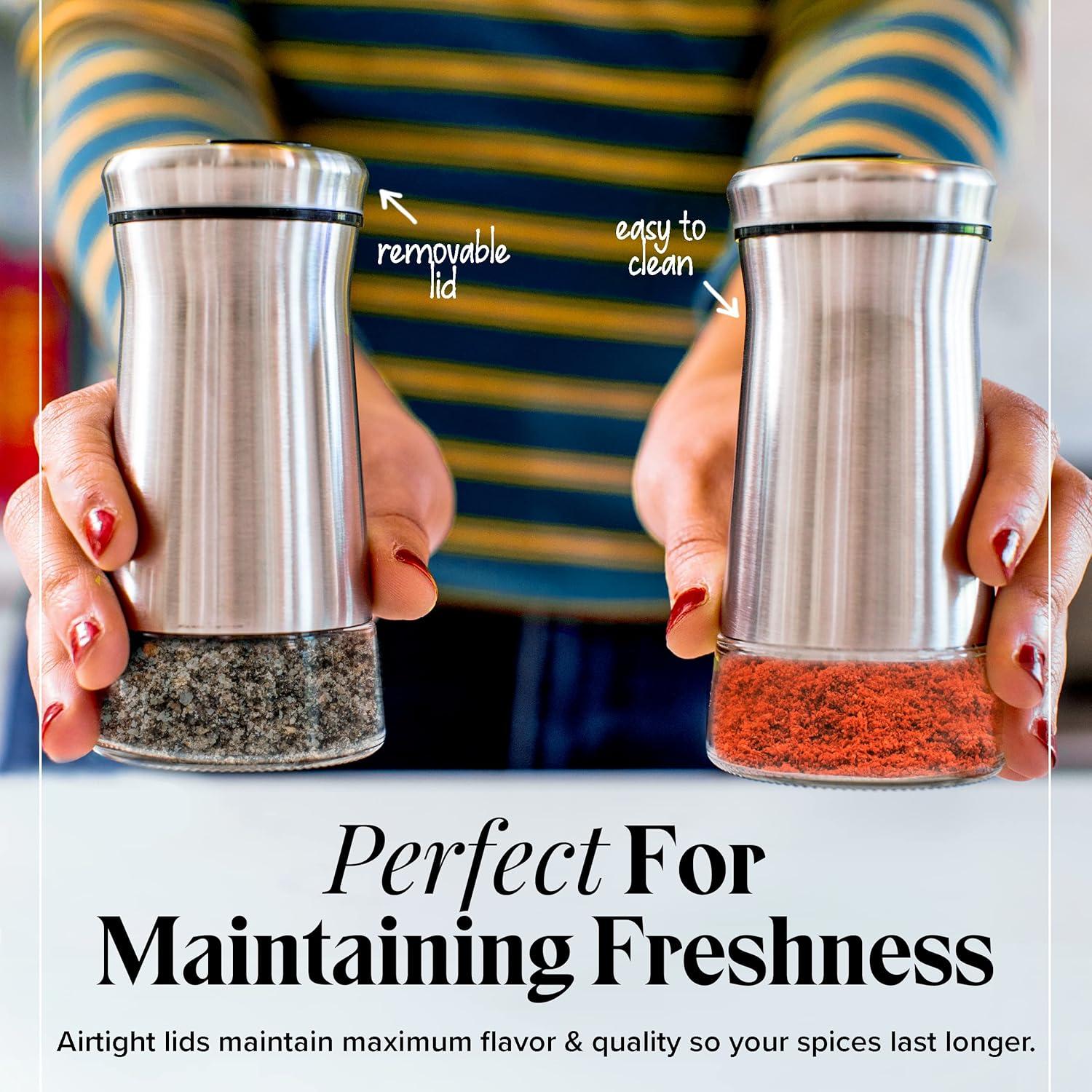 Willow & Everett Premium Salt and Pepper Shakers with Adjustable Pour Holes