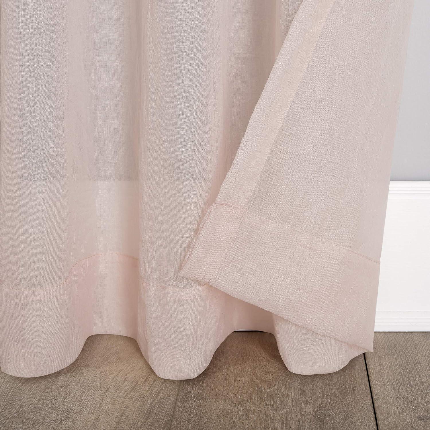 Blush Sheer Polyester Rod Pocket Curtain Panel, 50" x 63"