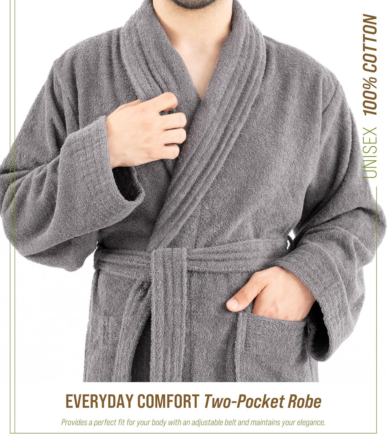 Eider & Ivory™ 100% Cotton Turkish Bathrobes, Soft Absorbent Lightweight Women Robes