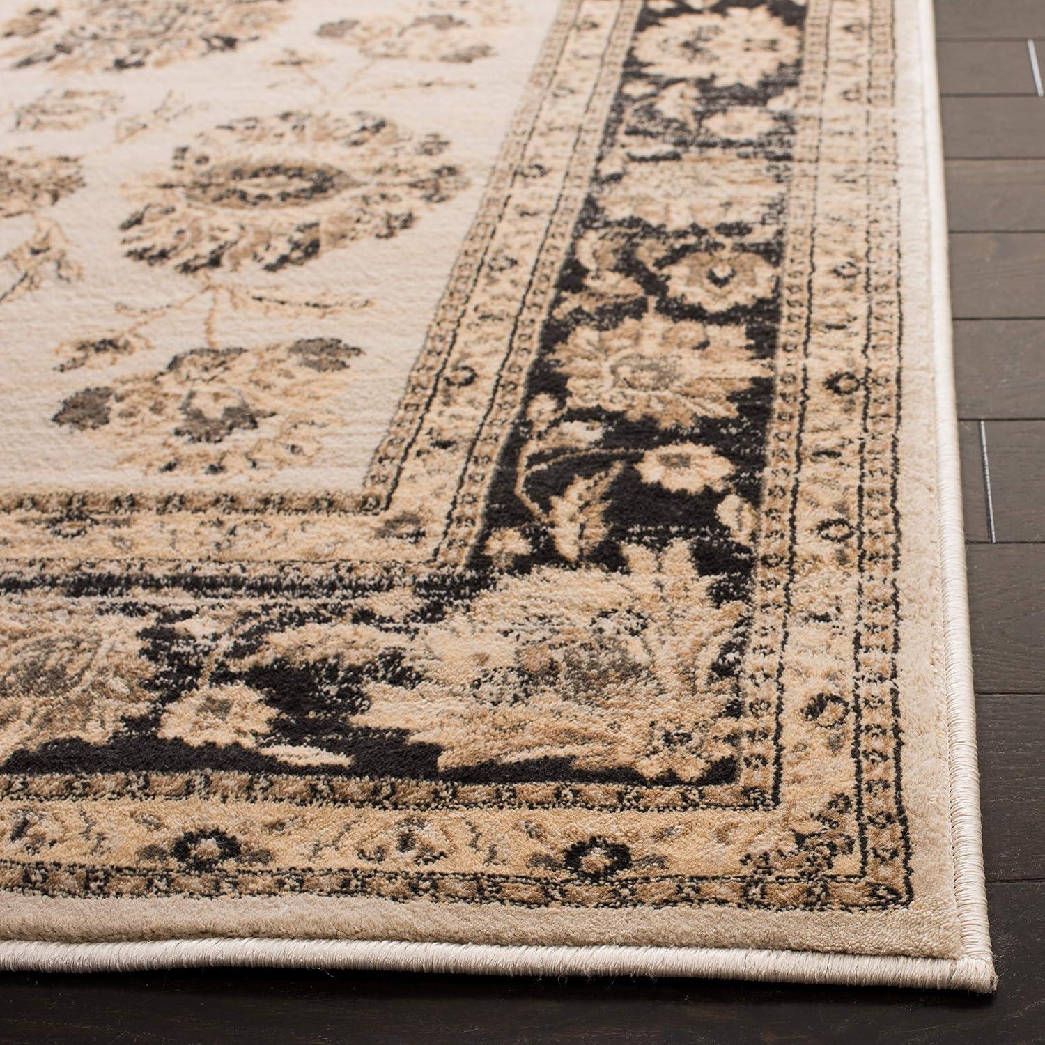 Ivory Viscose Traditional Vintage Rug 4' x 5'7"