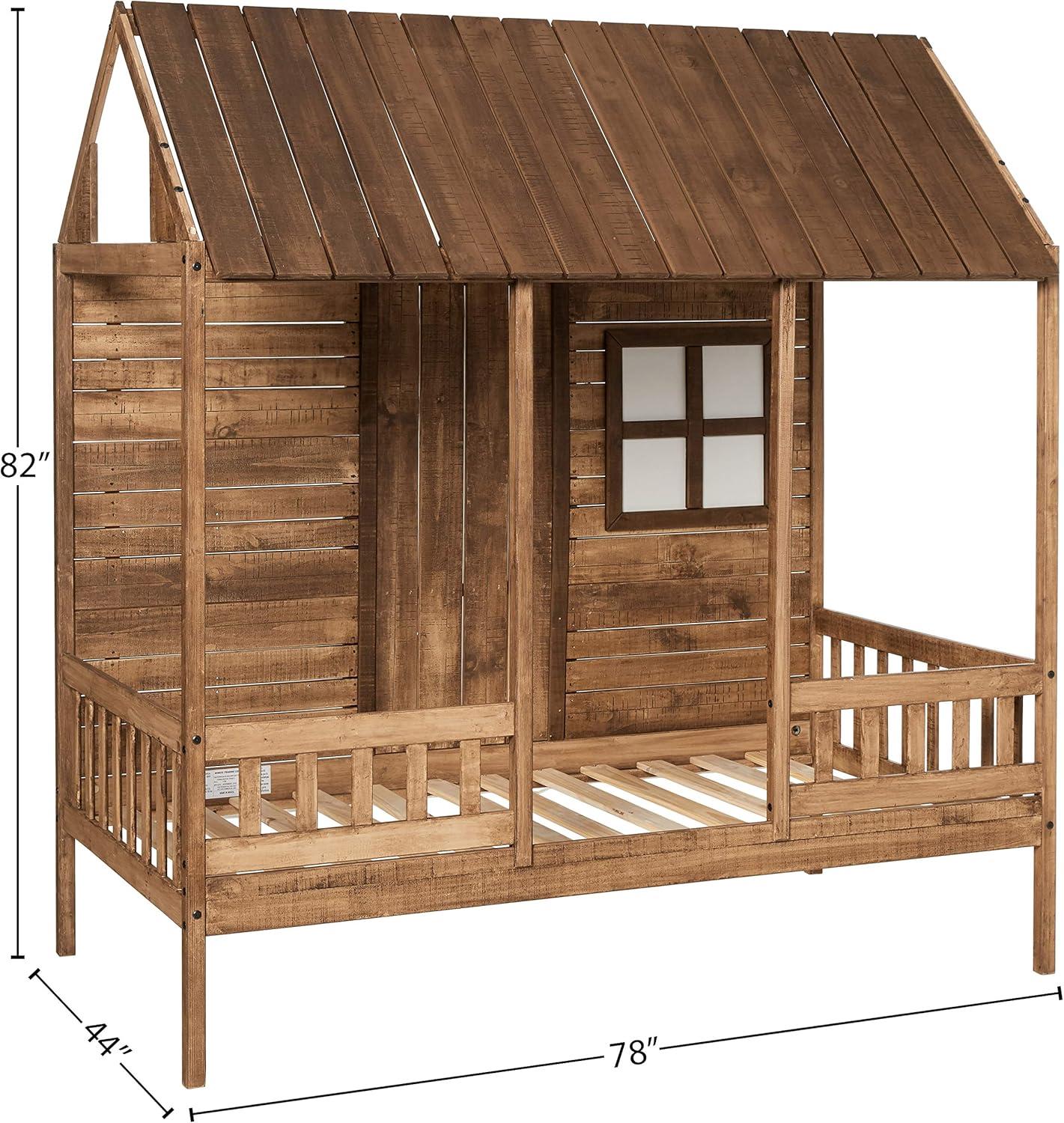 Donco Kids PD-1899TRD Twin Front Porch Low Loft, Rustic Driftwood