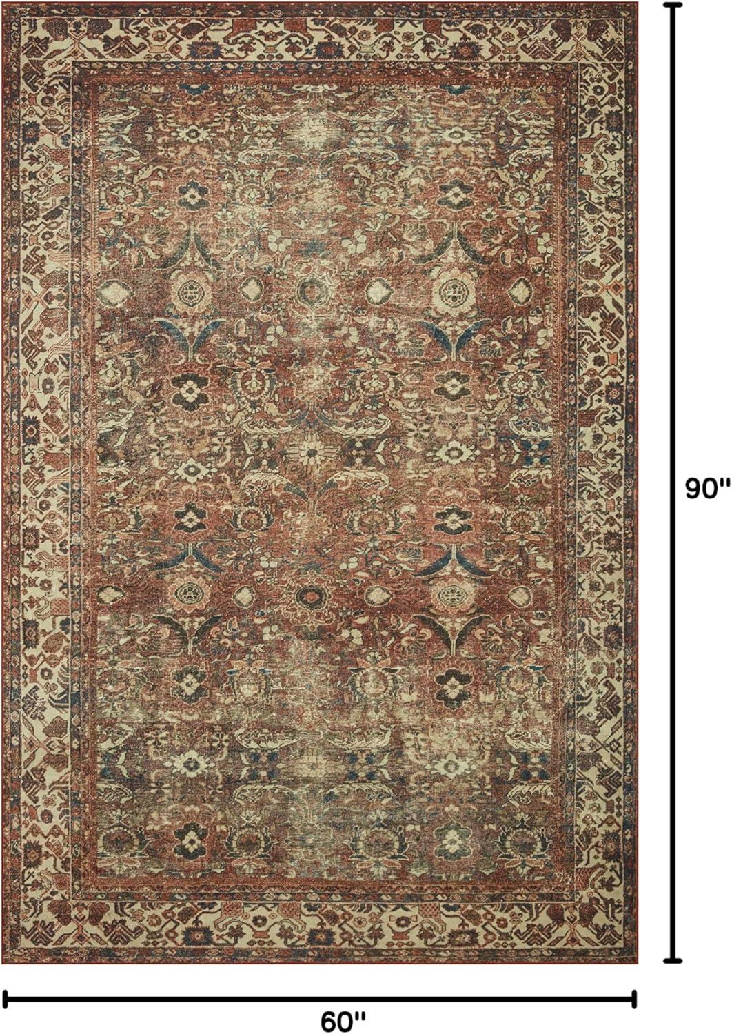 Banks II Rug by Magnolia Home by Joanna Gaines x Loloi - Brick and Ivory / 5' x 7'6"