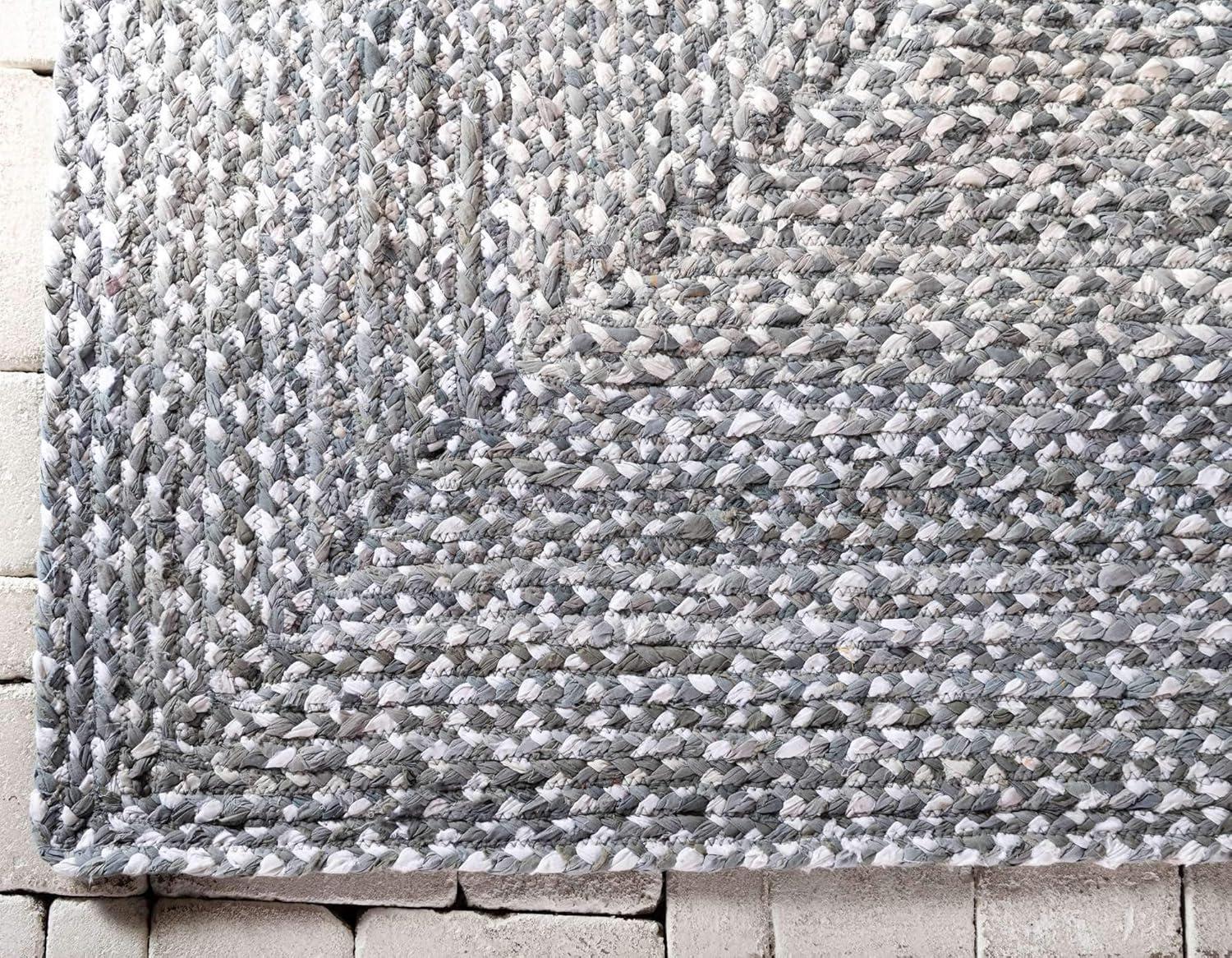 Eco-Friendly Hand-Braided Gray Chindi Rug 2' x 3'