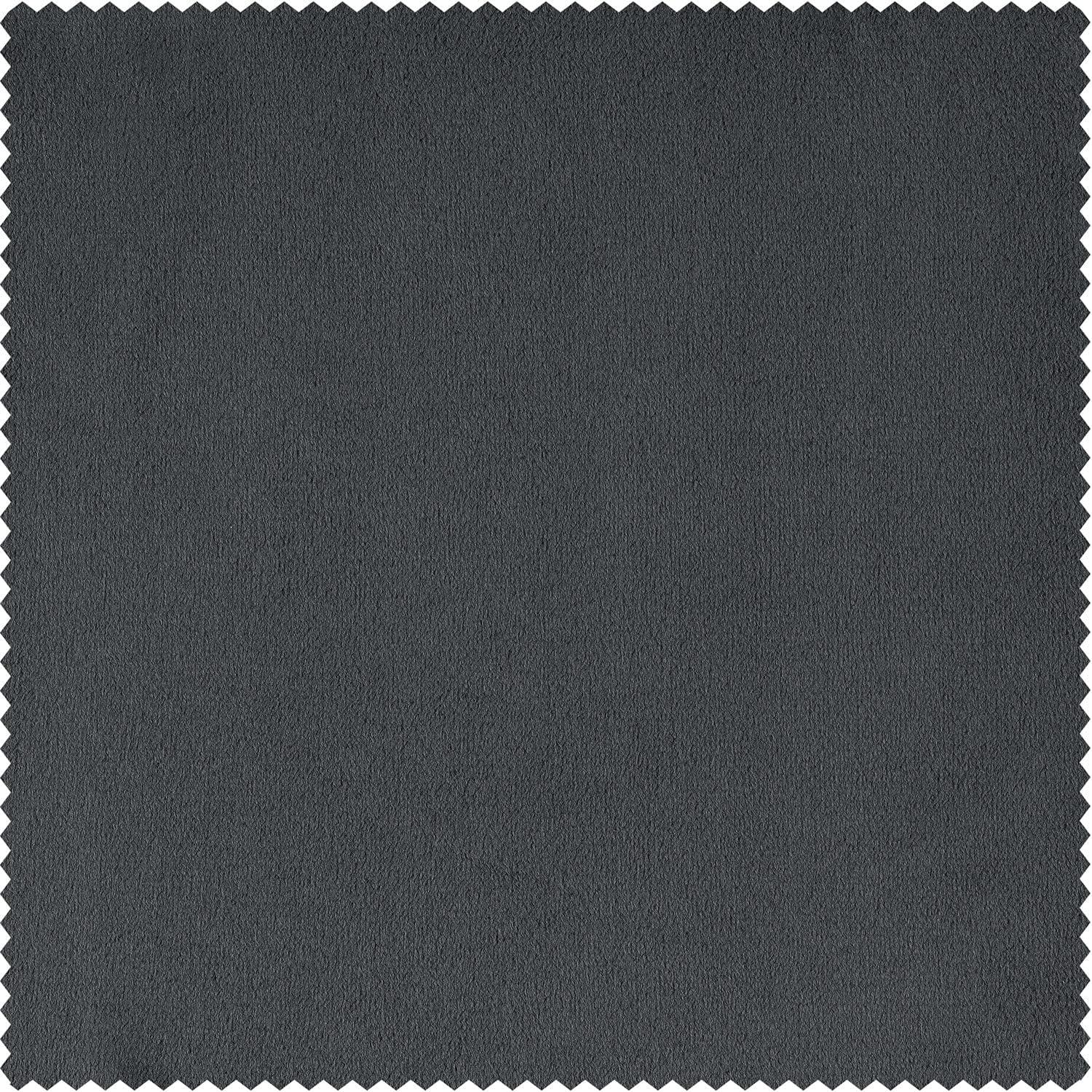 Half Price Drapes Signature Natural Grey Velvet Blackout Curtains For Bedrooms (1 Panel), 50WX 120L