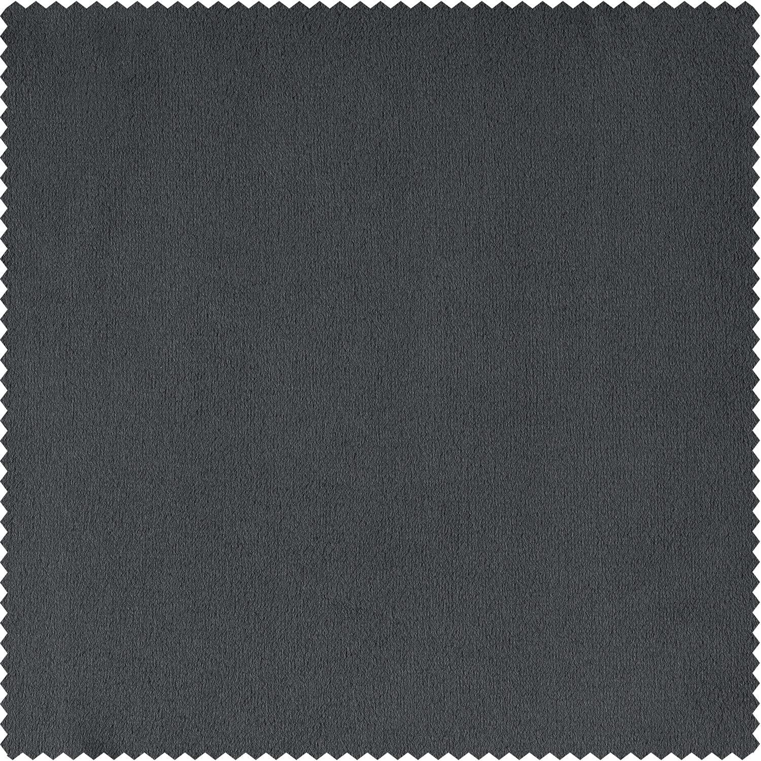 Half Price Drapes Signature Natural Grey Velvet Blackout Curtains For Bedrooms (1 Panel), 50WX 120L