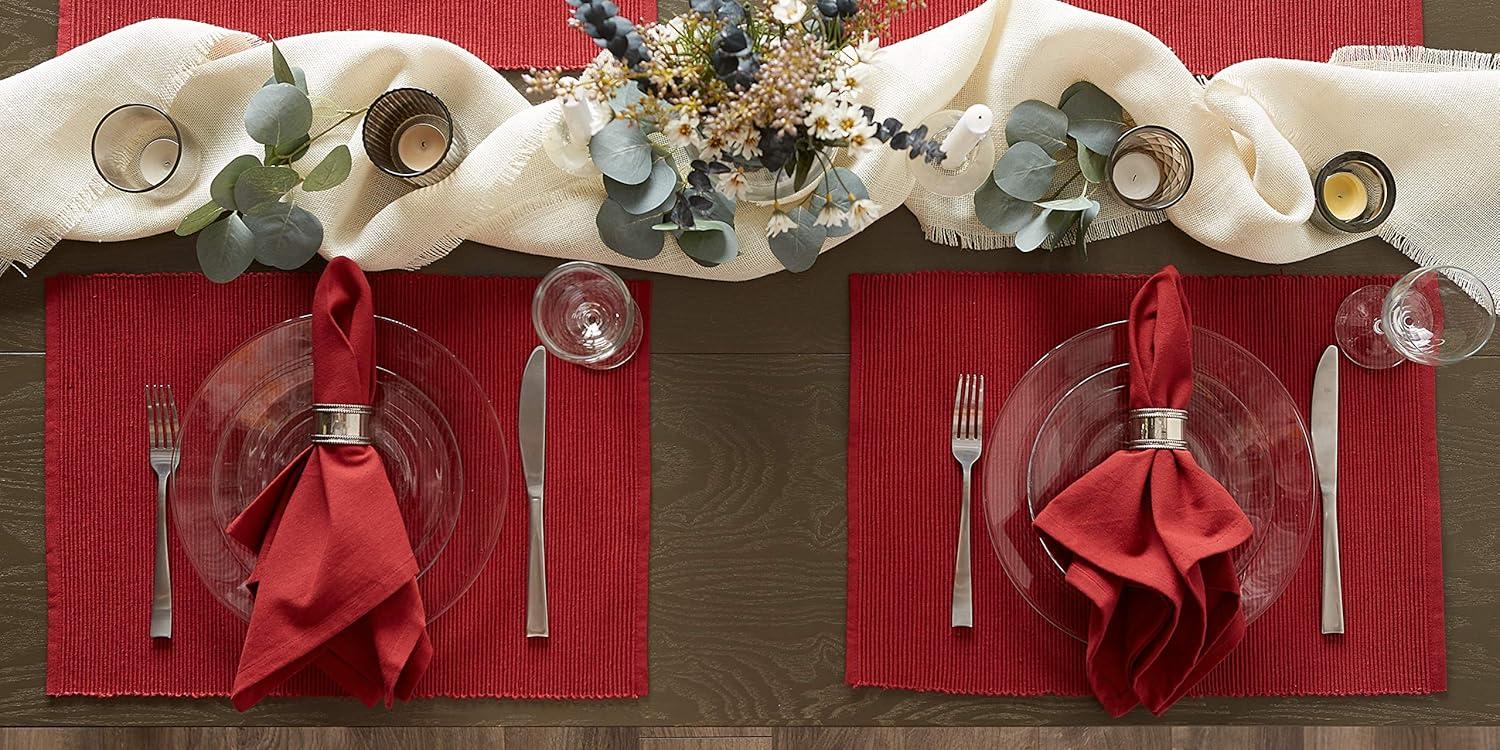 Barn Red Ribbed Placemat Set/6