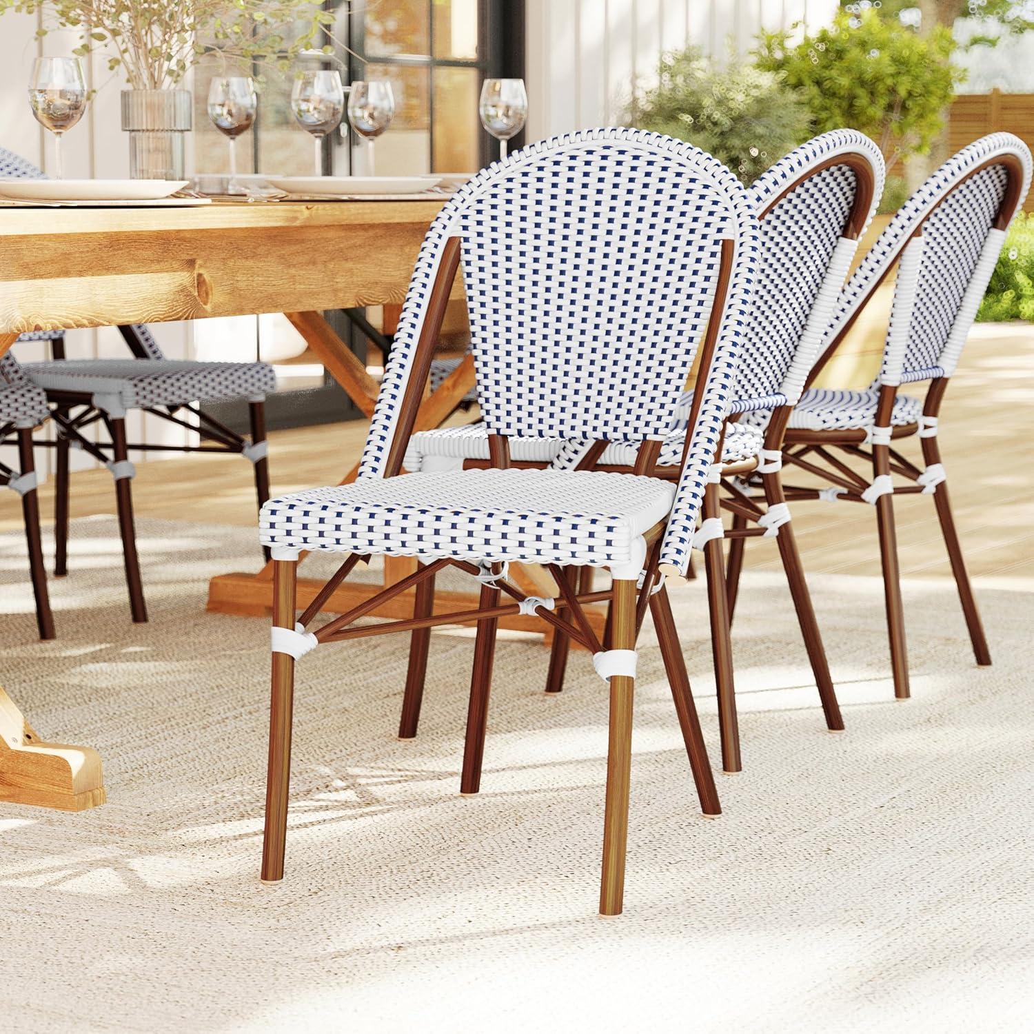 Martha Stewart Martha Stewart Lily Pond All-Weather Stackable Patio Bistro Dining Chairs (Set of 2)