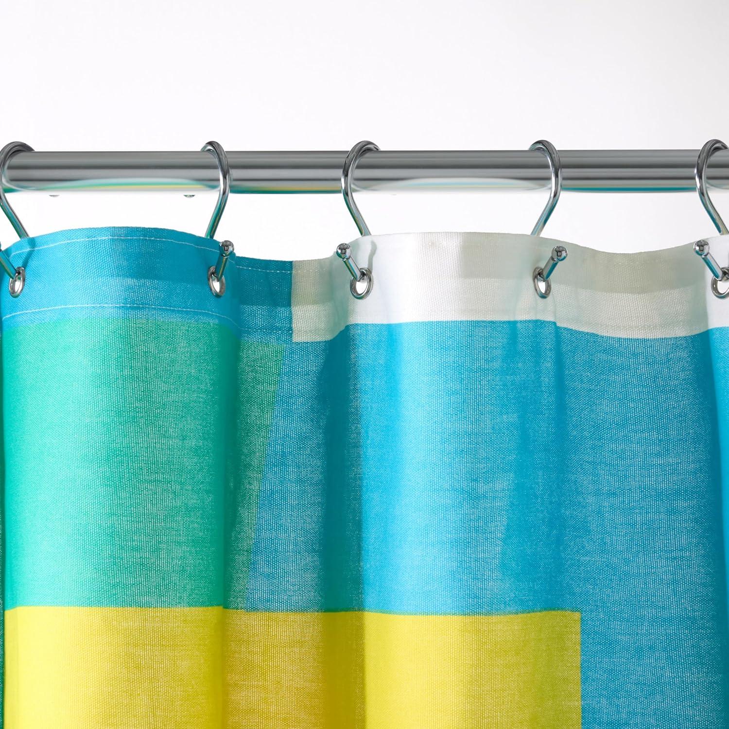 Town & Country Living TOWN & COUNTRY PLAY Lucy Mid Century Squares Fabric Shower Curtain 70"x72"