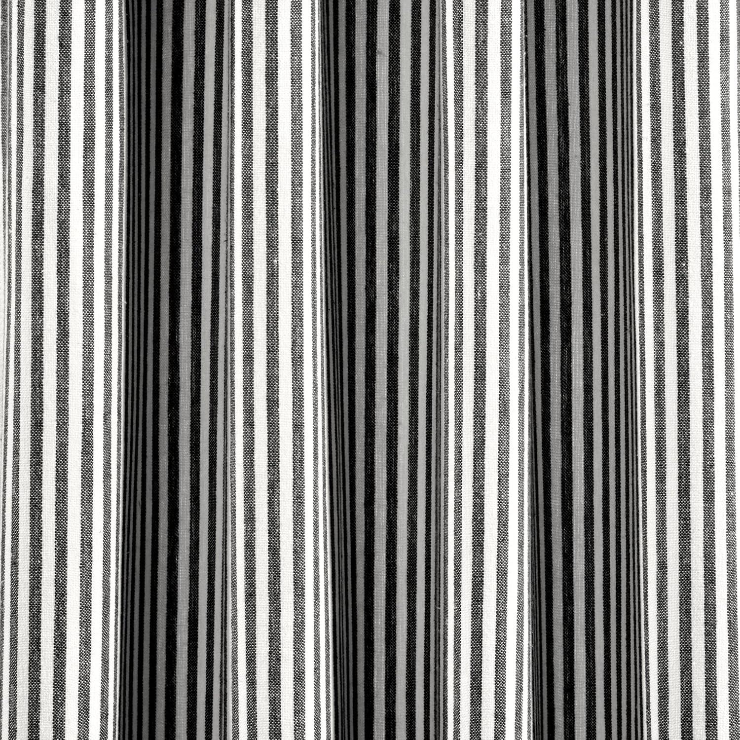 Lush Decor Farmhouse Vintage Stripe Window Curtain Panels - Black - 40 x 84