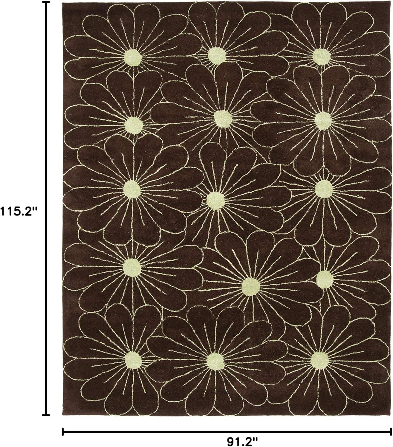SAFAVIEH Soho Megan Floral Wool Area Rug, Brown/Teal, 7'6" x 9'6"