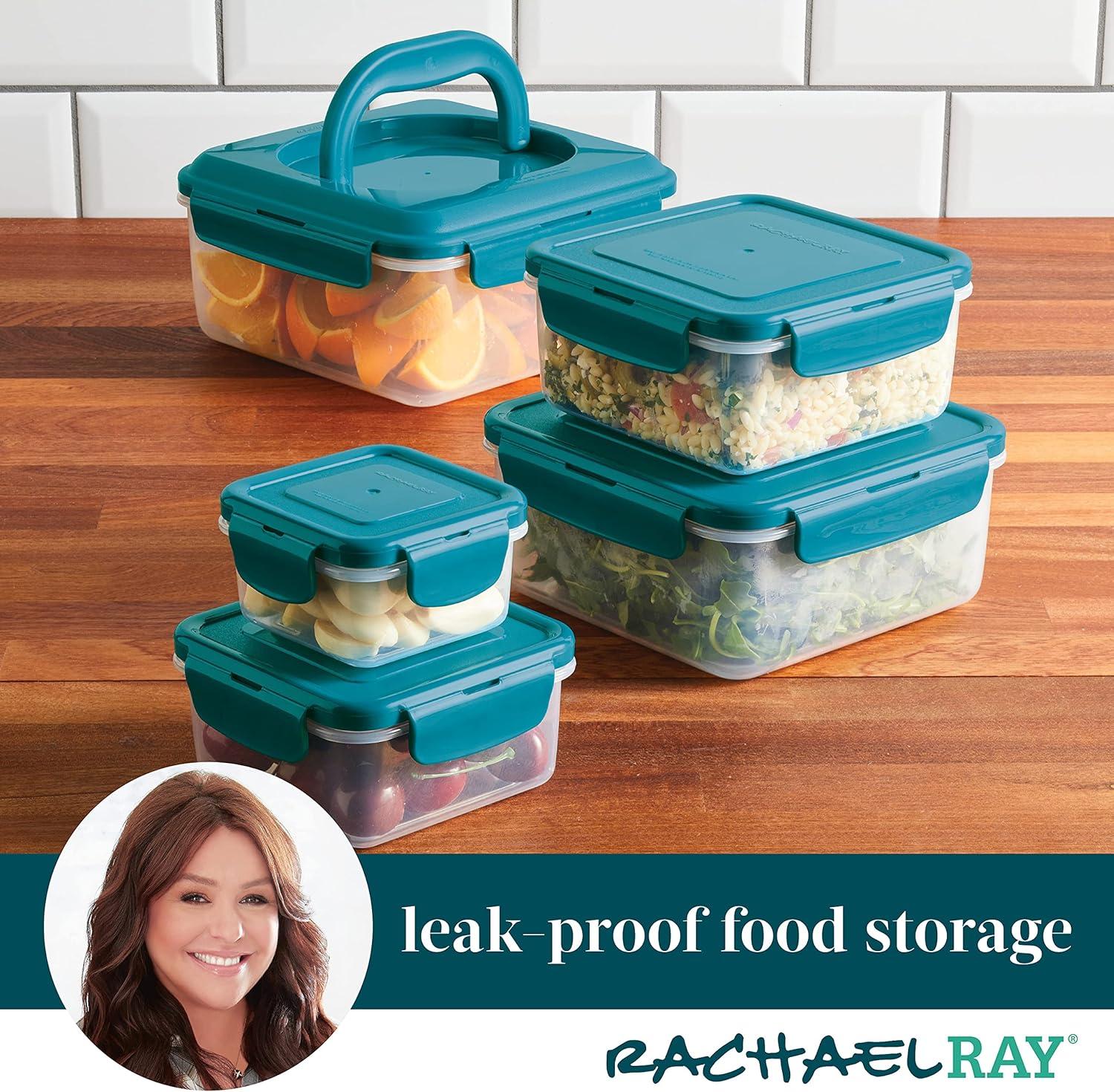 Leak-Proof Nestable Square 5 Container Food Storage Set