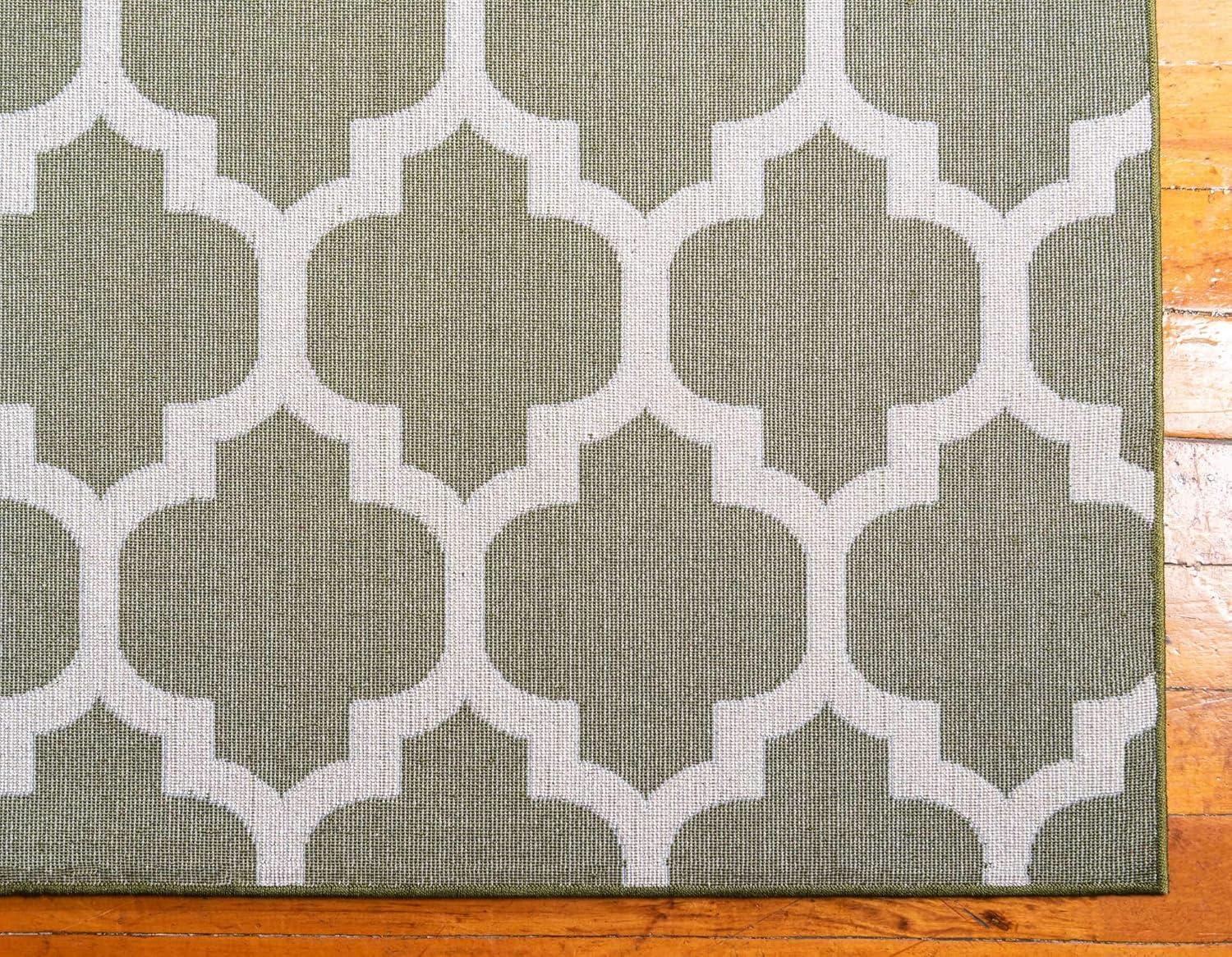 Unique Loom Trellis Collection Area Rug - Philadelphia (5' 1" x 8' Rectangle Dark Green/Beige)