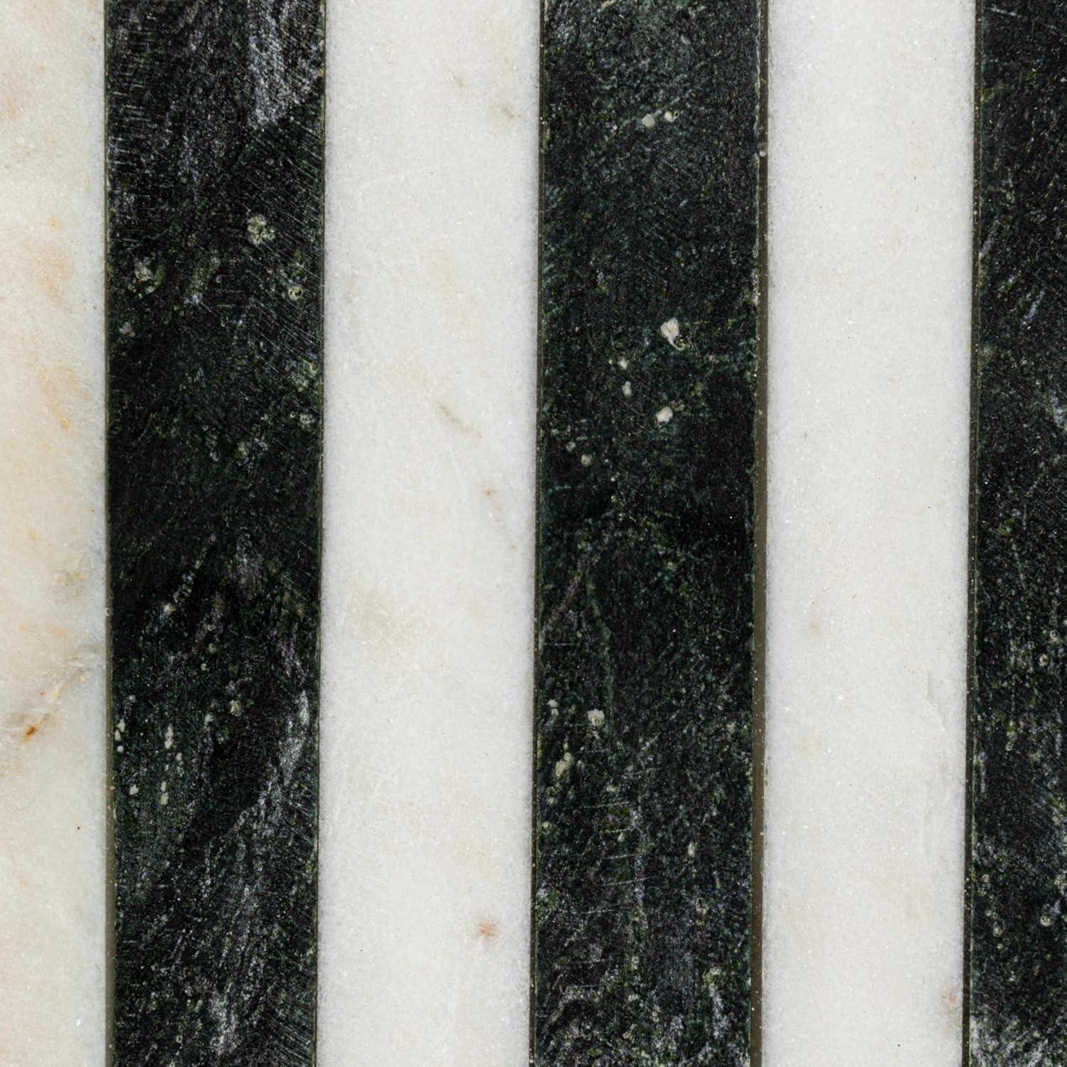 15" x 9" Marble Cutting Board Striped Black/White - Storied Home