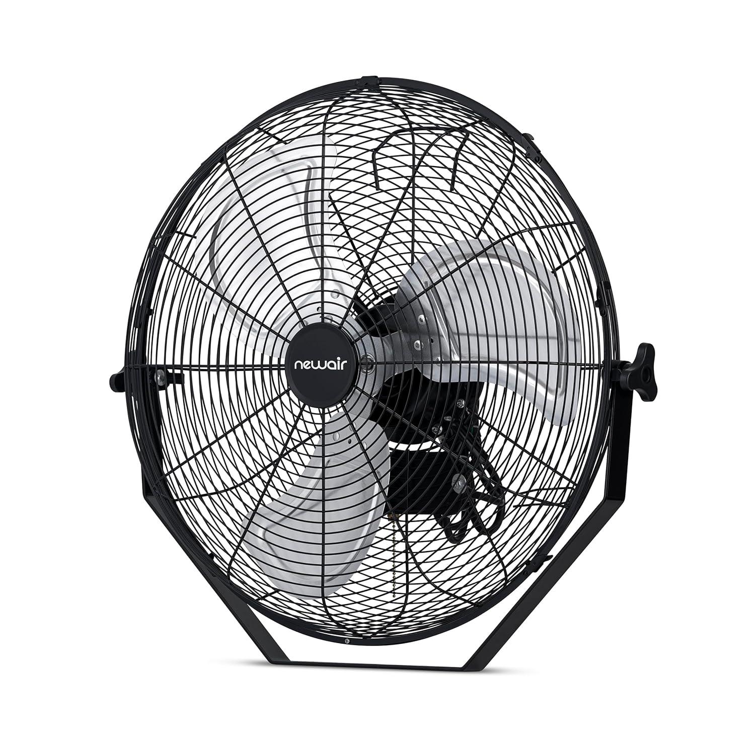 Newair Newair 20" High Velocity Wall Mount Fan, Heavy Duty Waterproof Outdoor Fan, Adjustable Tilt and 3 Speeds up to 4650 CFM, Pull Chain Switch