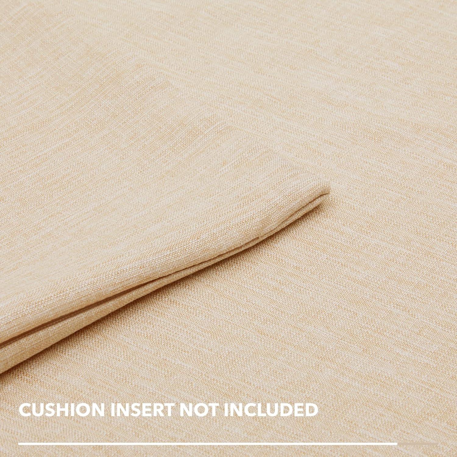 Deconovo Decorative Throw Pillow Covers - Set of 4 Soft Linen Cushion Covers, 20x20 Inch, Green & Machine Washable Pillowcases for Sofa, Bedroom, Living Room Décor, Beige