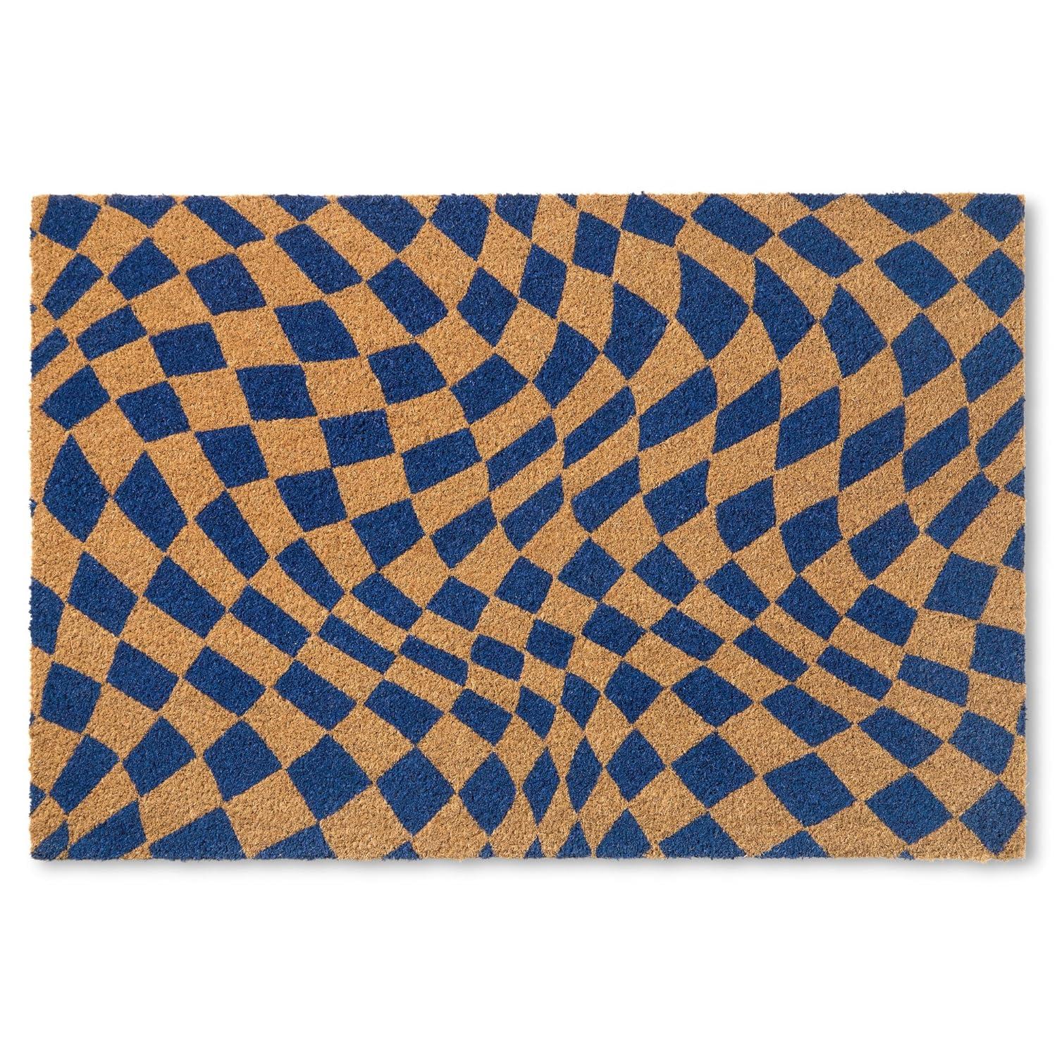 Town & Country Living TOWN & COUNTRY LIVING Emmett Groovy Checkerboard Non-Slip Indoor Outdoor Door Mat