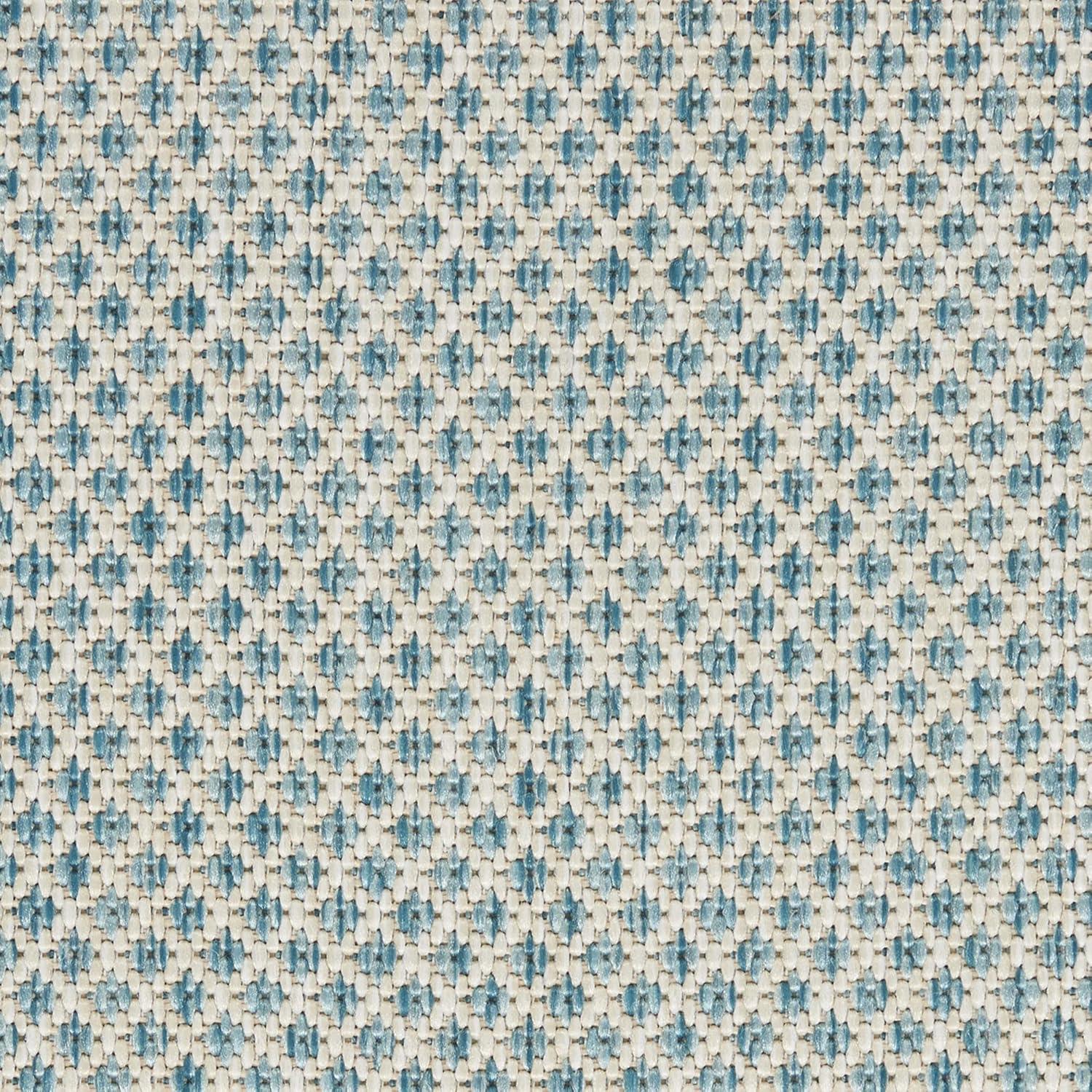 Nourison 2'2" x 8' Courtyard Modern Easy Care Flatweave Indoor Outdoor Runner Rug Ivory/Aqua