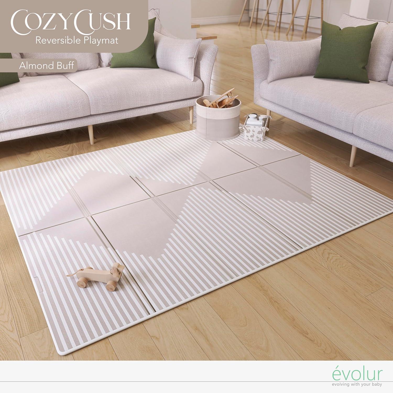 Evolur Evolur Cozycush Reversible Non-toxic Baby Kids Playmat  || Foldable Large Thick Foam Crawling Playmats For Toddlers|waterproof Portable Playmat For Babies | Yoga/picnic/game Mat|indoor/outdoor