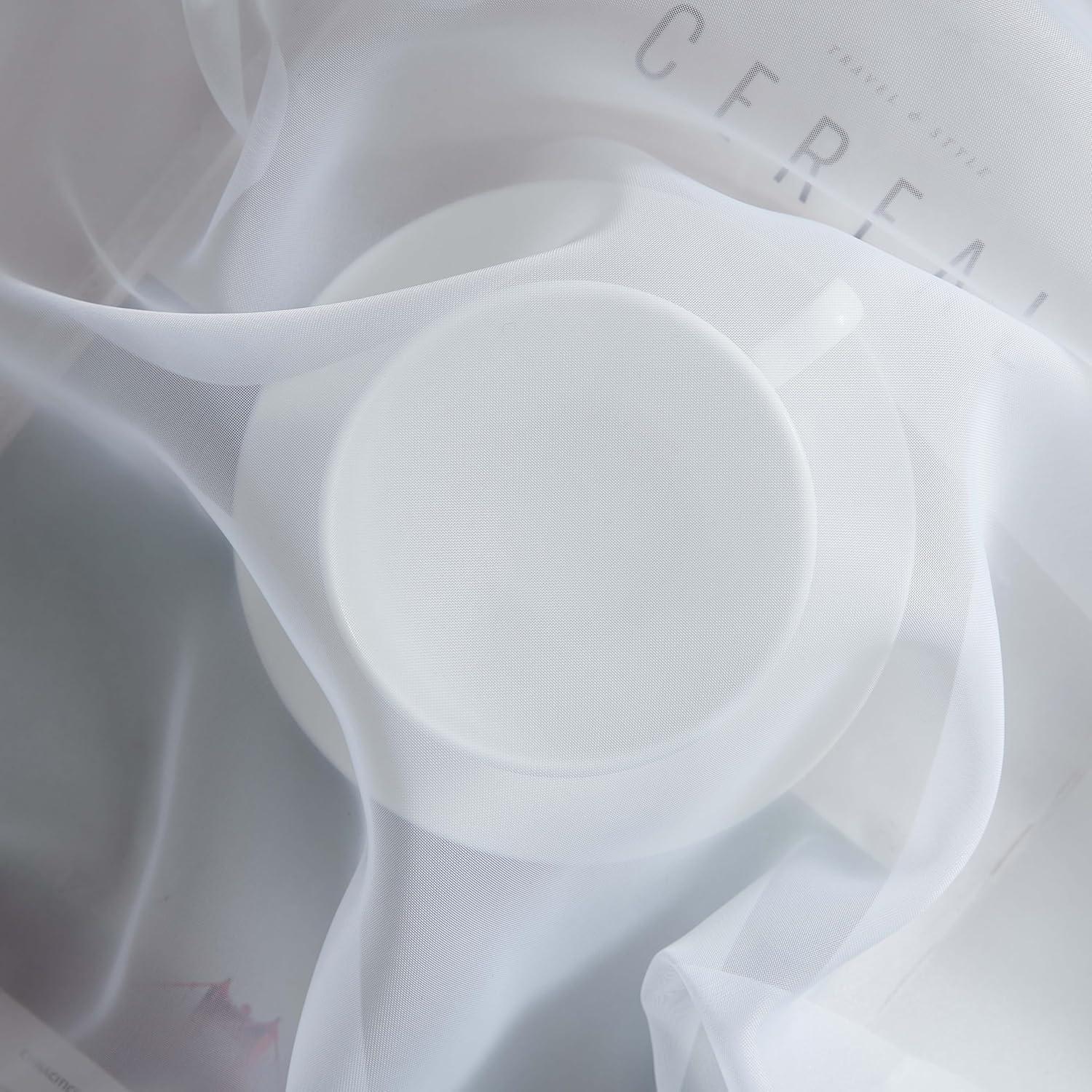 HLC.ME Sheer Voile Transparent Window Treatment Rod Pocket Curtain Panels - Set of 2 - White, 54 W x 90 L