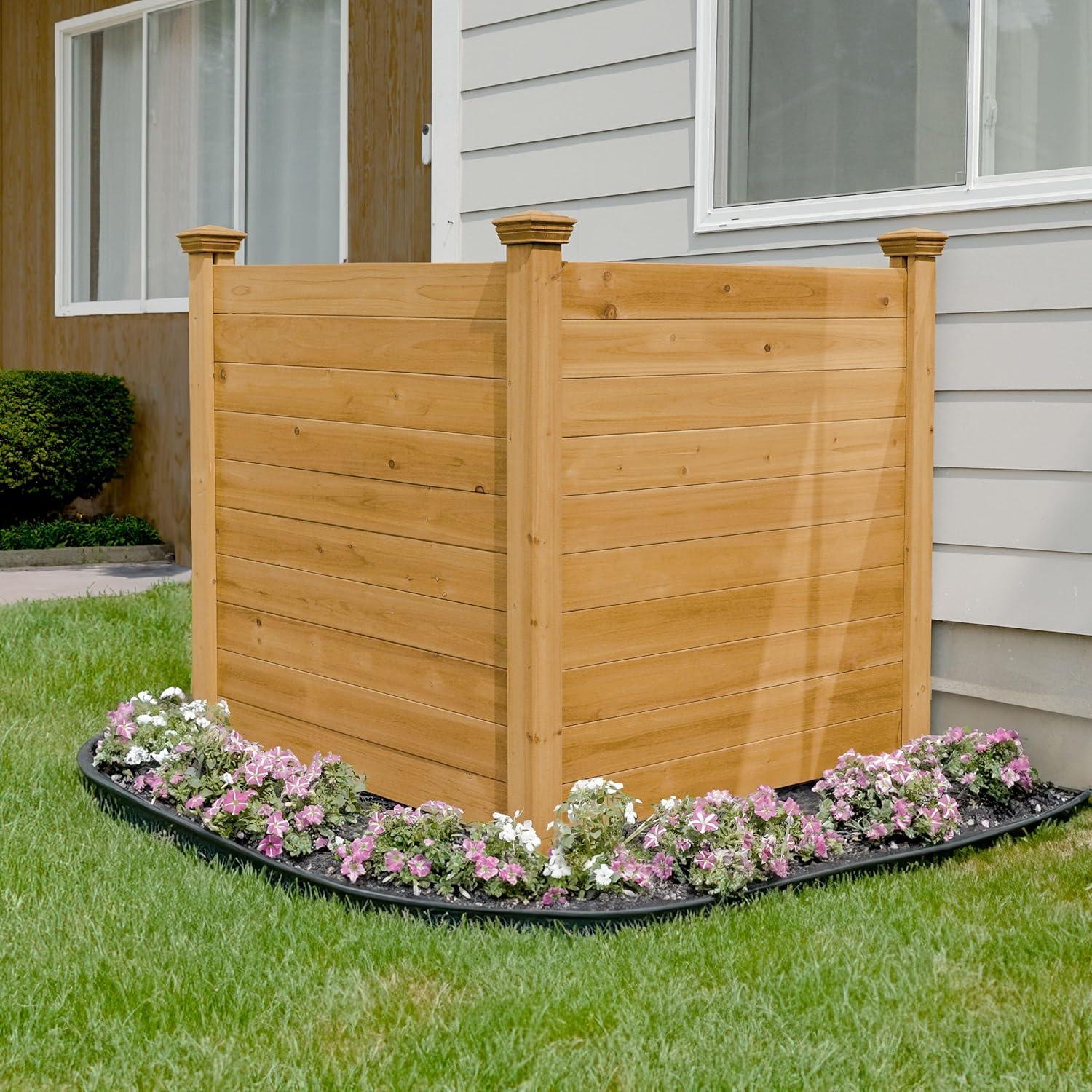 4ft H x 4ft W (2 Panels) No Dig Enclo Premium Wood Privacy Screen, Ideal Outdoor Privacy Wall, Pool Equipment Enclosure, Cedar Privacy Fence, Trash Can Enclosures, Air Conditioner Fence, EC18029