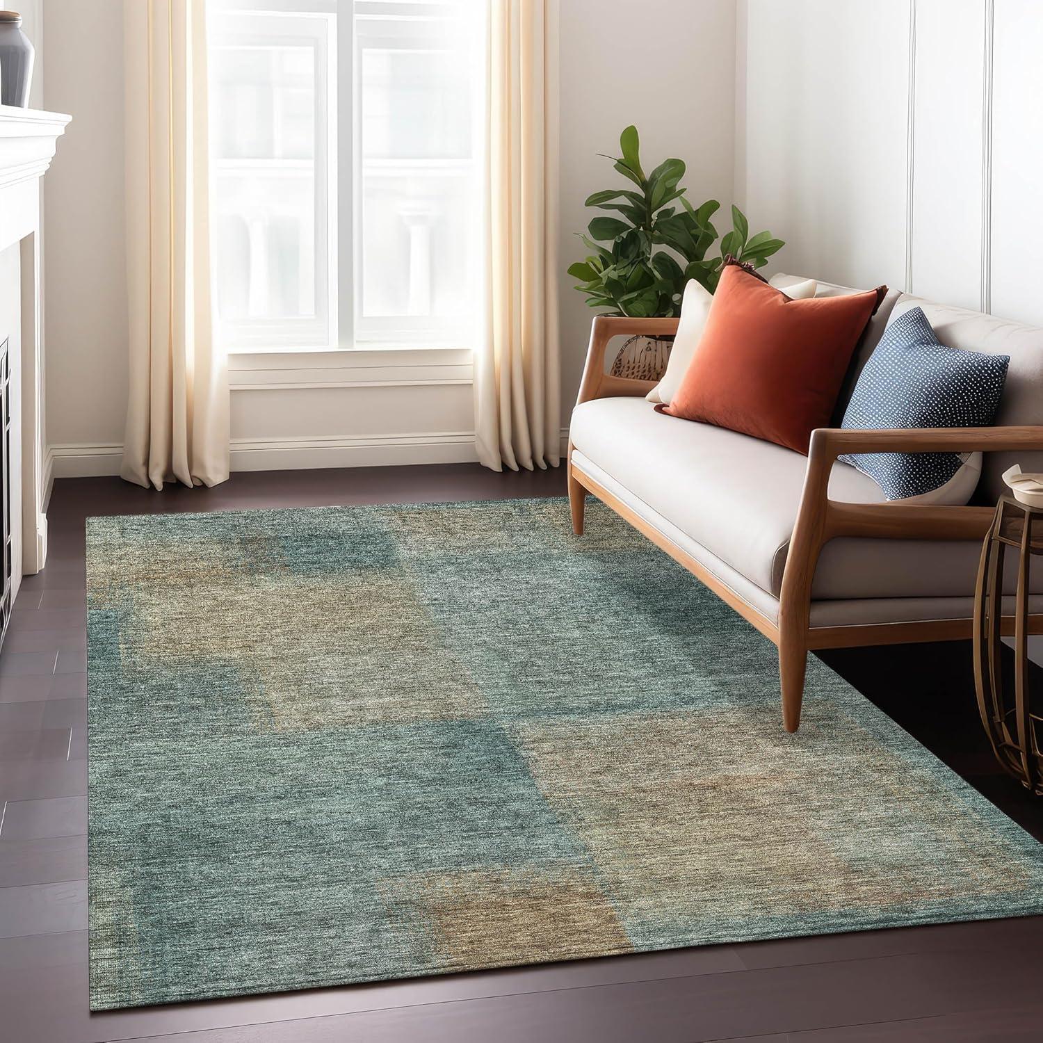 Addison Rugs Machine Washable Indoor/ Outdoor Chantille Ombre Rug Teal - 8' x 10'