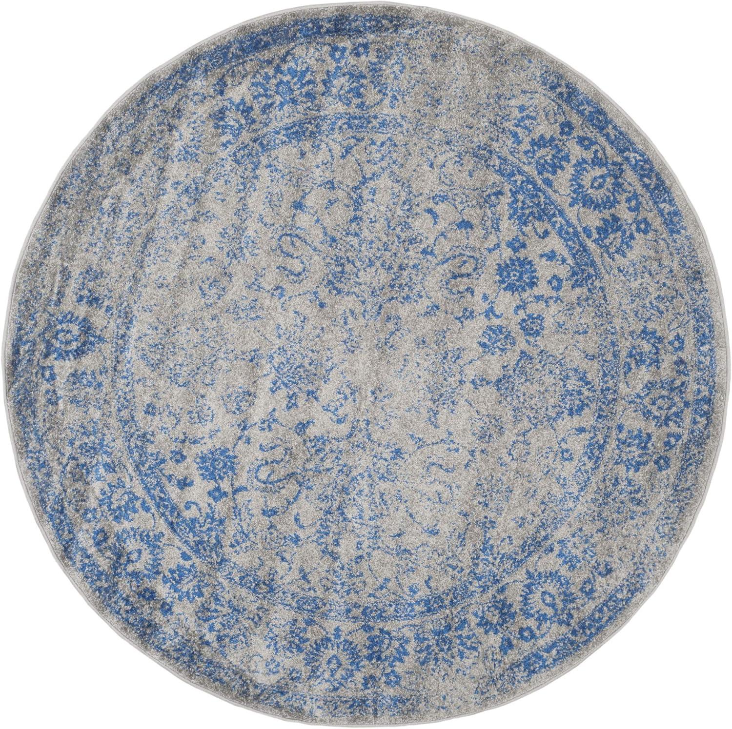 SAFAVIEH Adirondack Wyatt Traditional Area Rug, Grey/Blue, 6' x 6' Round