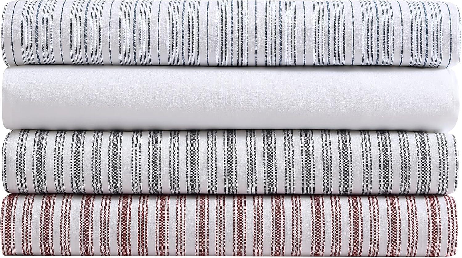 Blue Mirage Stripe Cotton Twin Deep Pocket Sheet Set