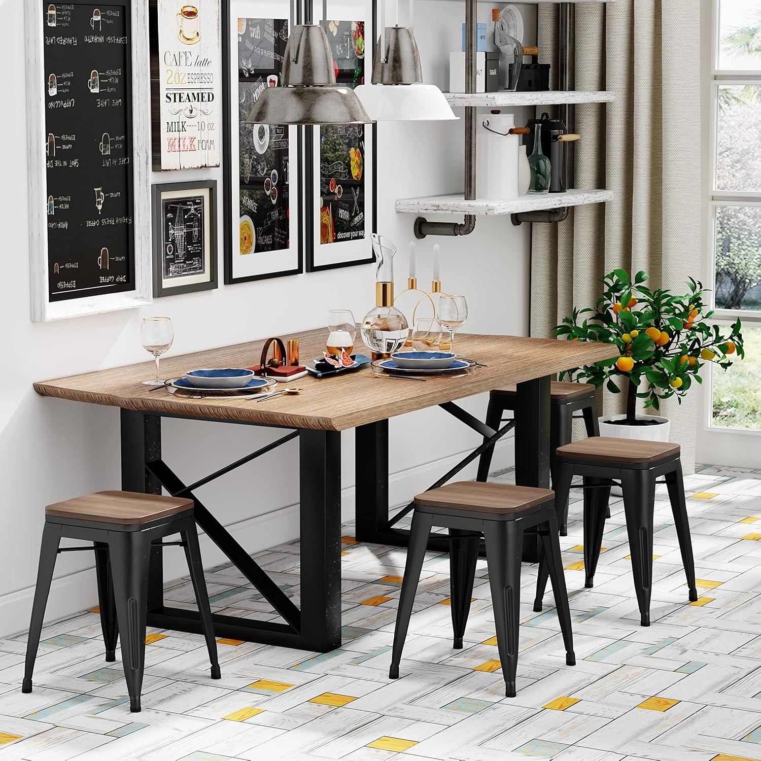 Williston Forge Apolito Counter Stool with Metal Frame (Set of 4)