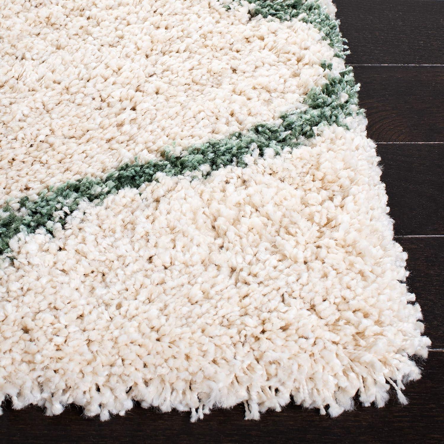 Hudson Shag SGH280 Power Loomed Area Rug - Ivory/Green - 5'3"x7'6" - Safavieh.