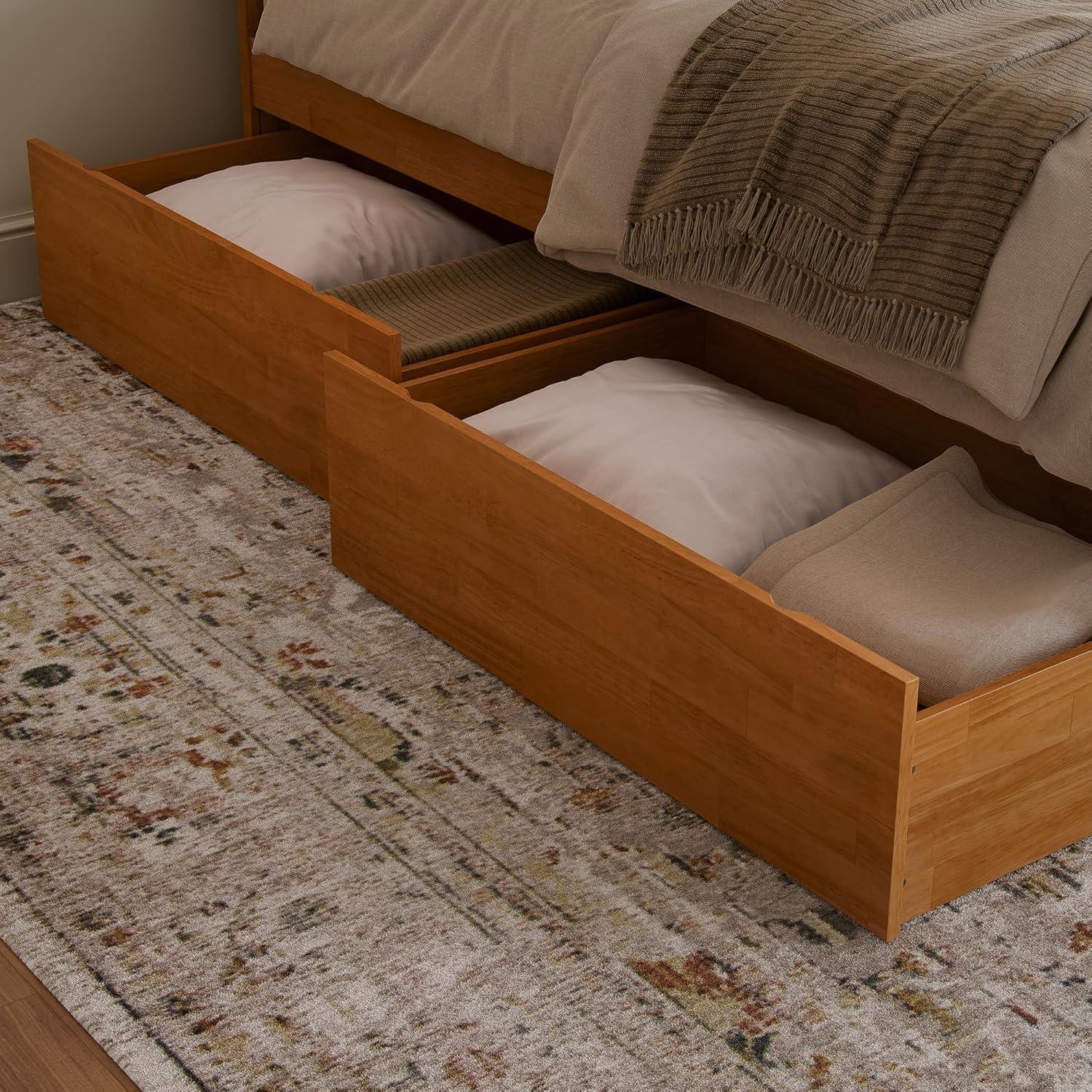 Solid Wood Platform Storage Bed
