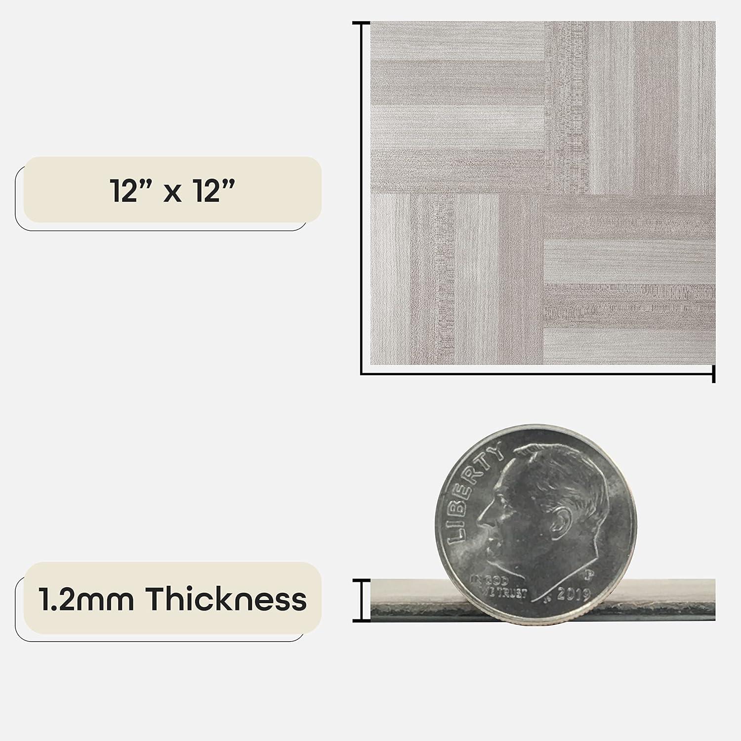 Ash Grey Wood 12" x 12" Self-Adhesive Vinyl Floor Tiles