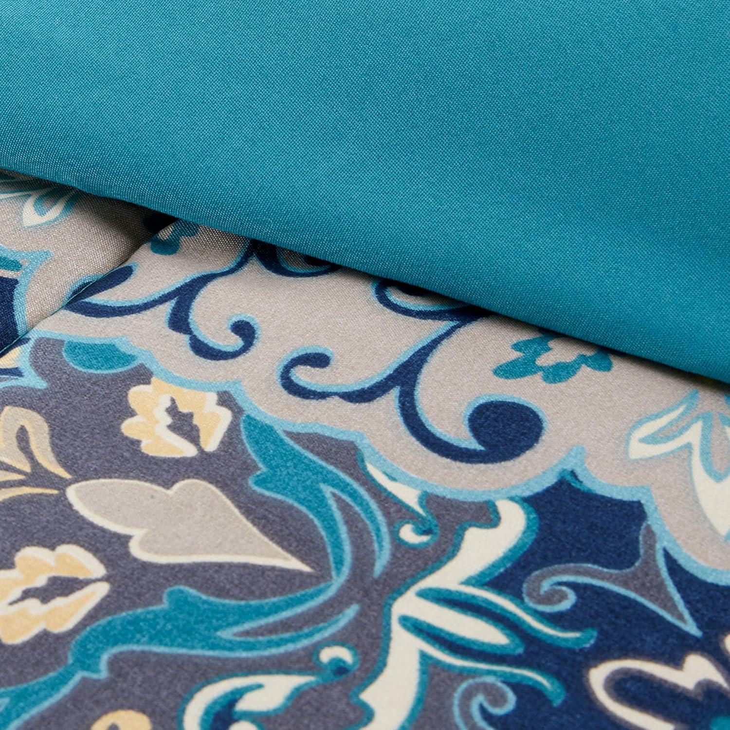Modern Threads Modern Threads - Granada Collection Comforter Set - Reversible Microfiber - Elegant Printed 8-Piece Bed Set - Includes Comforter, Sheets, Shams, & Pillow - Luxurious Bedding