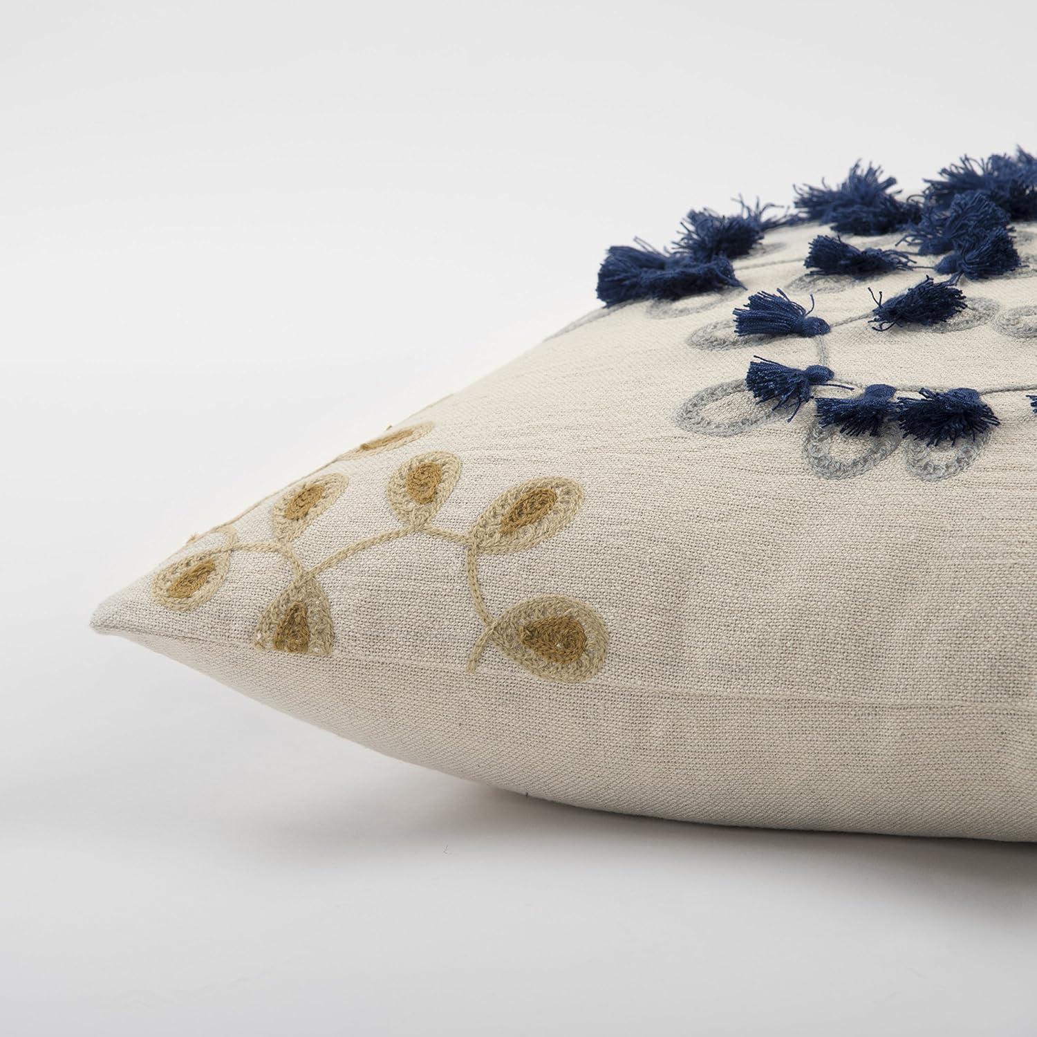 Rizzy Home Embroidered Cotton Throw Pillow
