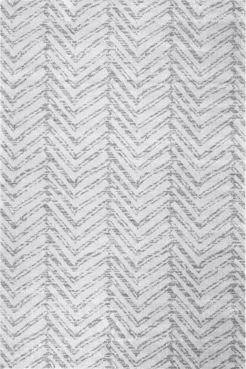 Nuloom Rosanne Geometric 5x7 Indoor Area Rug for Living Room Bedroom Dining Room Kitchen, Grey/Ivory