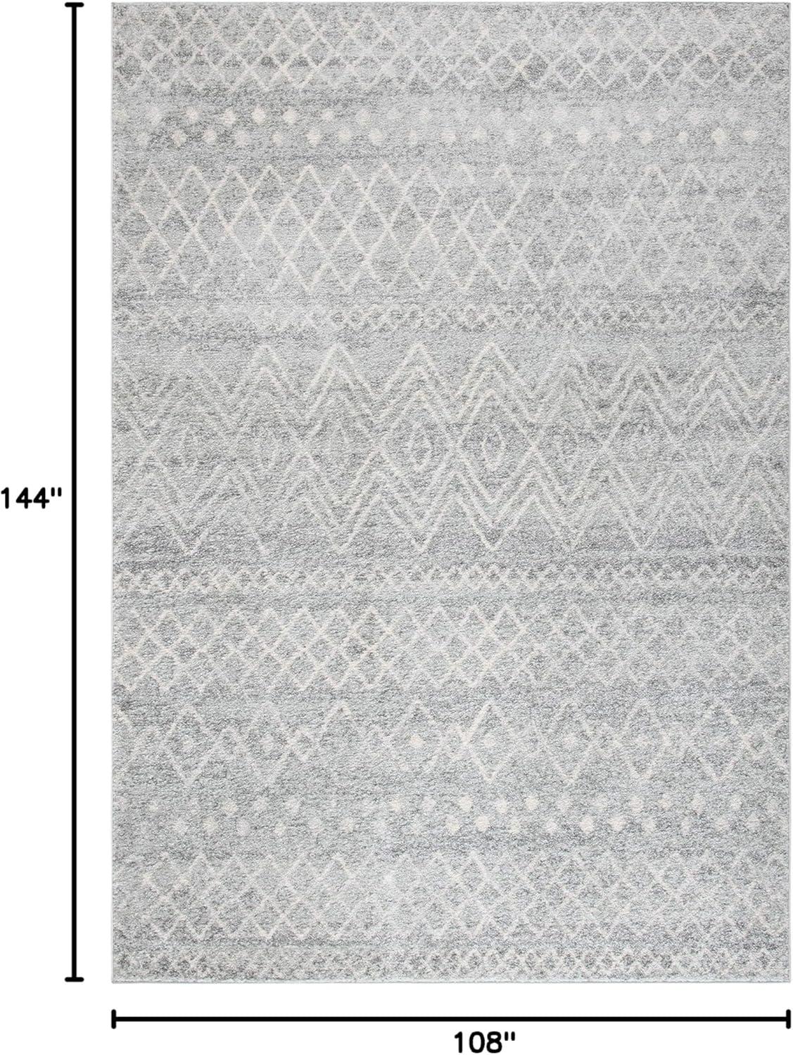 SAFAVIEH Madison Hannah Geometric Area Rug, Silver/Ivory, 9' x 12'