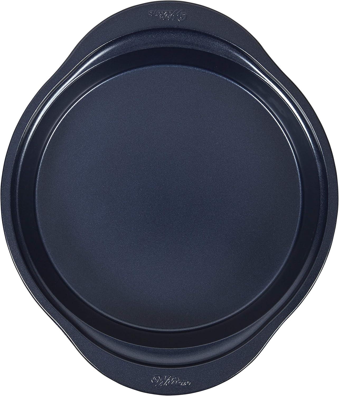 Navy Blue Diamond-Infused Non-Stick Round Baking Pan, 9-inch