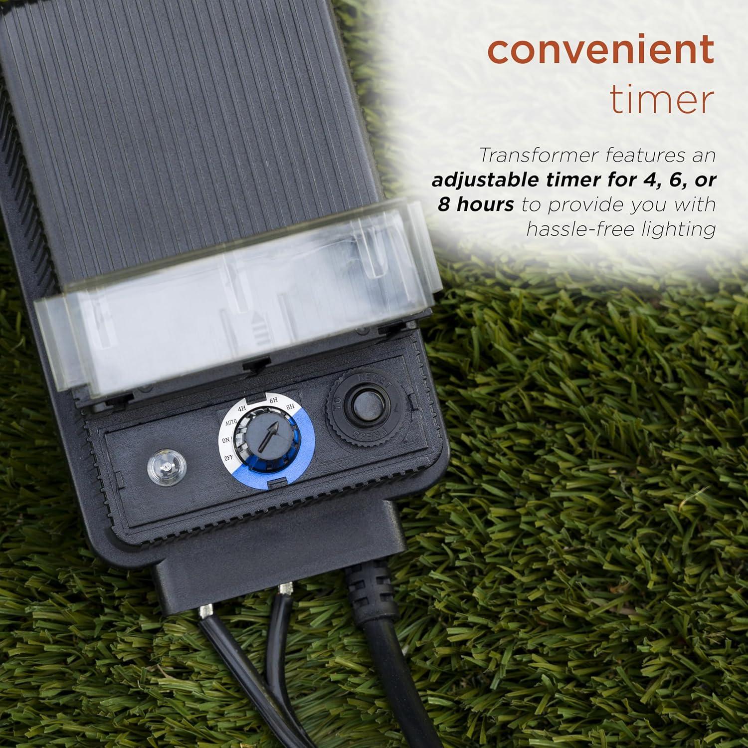 100 Watt Black Outdoor Transformer with Photo Cell and Timer