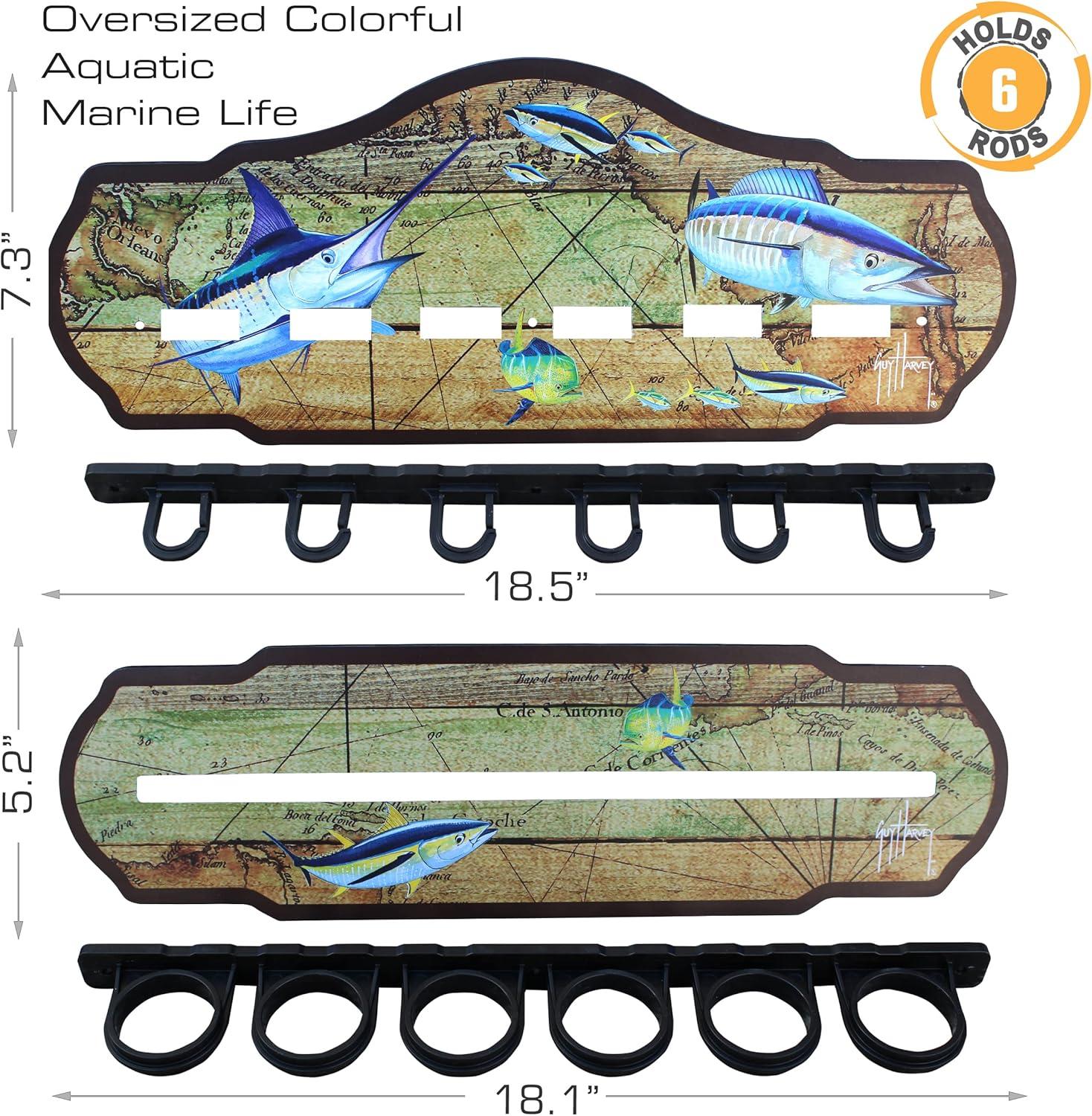 Guy Harvey Bajo Estante de Pared de 6 Varillas