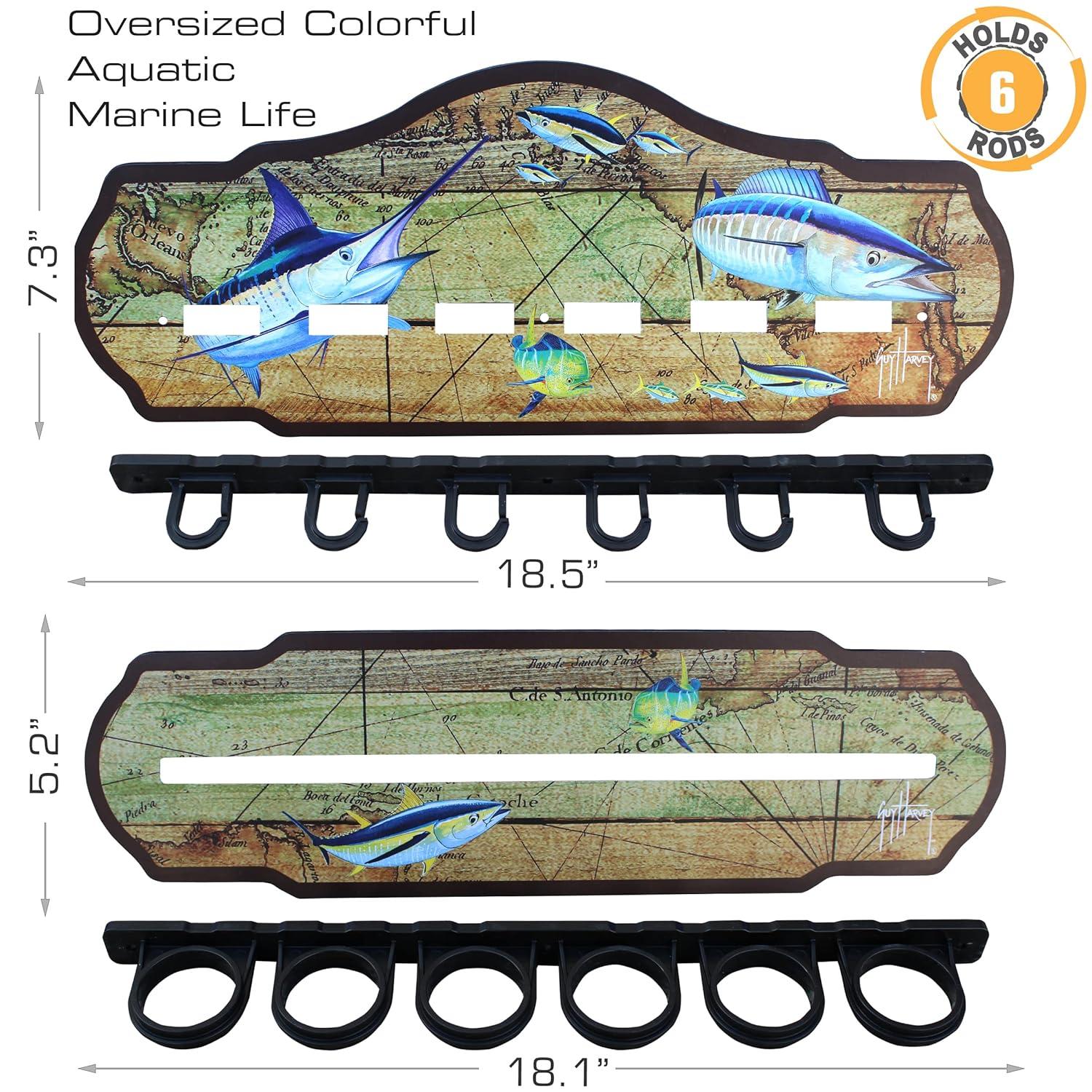 Guy Harvey Bajo Estante de Pared de 6 Varillas