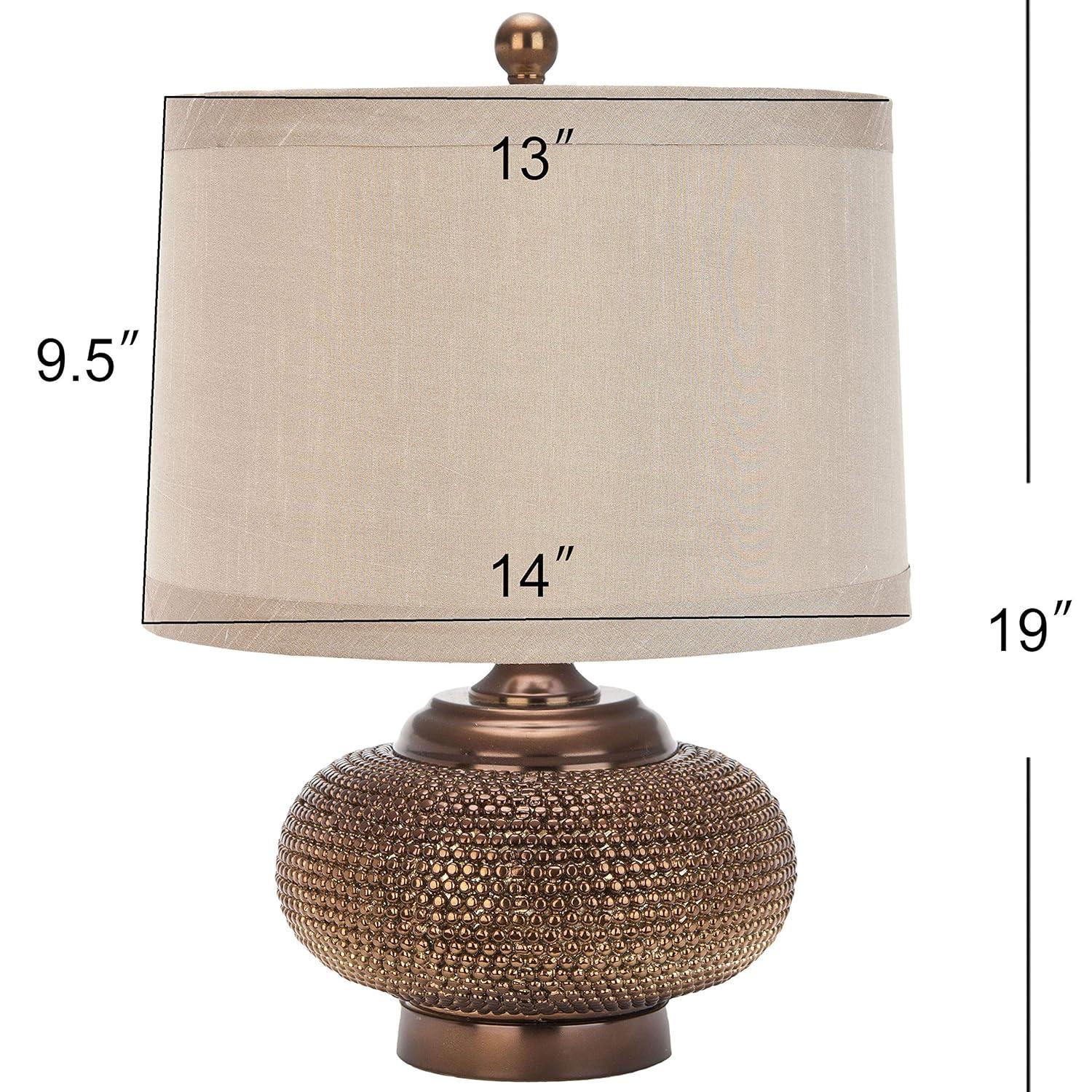 SAFAVIEH Alexis 19 in. H Gold Bead Table Lamp, Copper