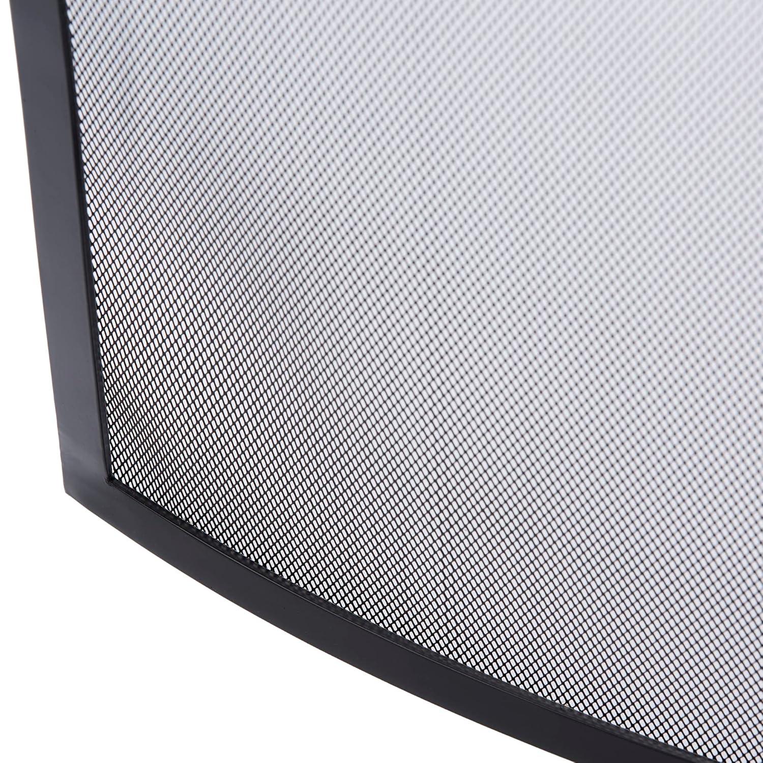 UniFlame Single Panel Curved Black Wrought Iron Screen