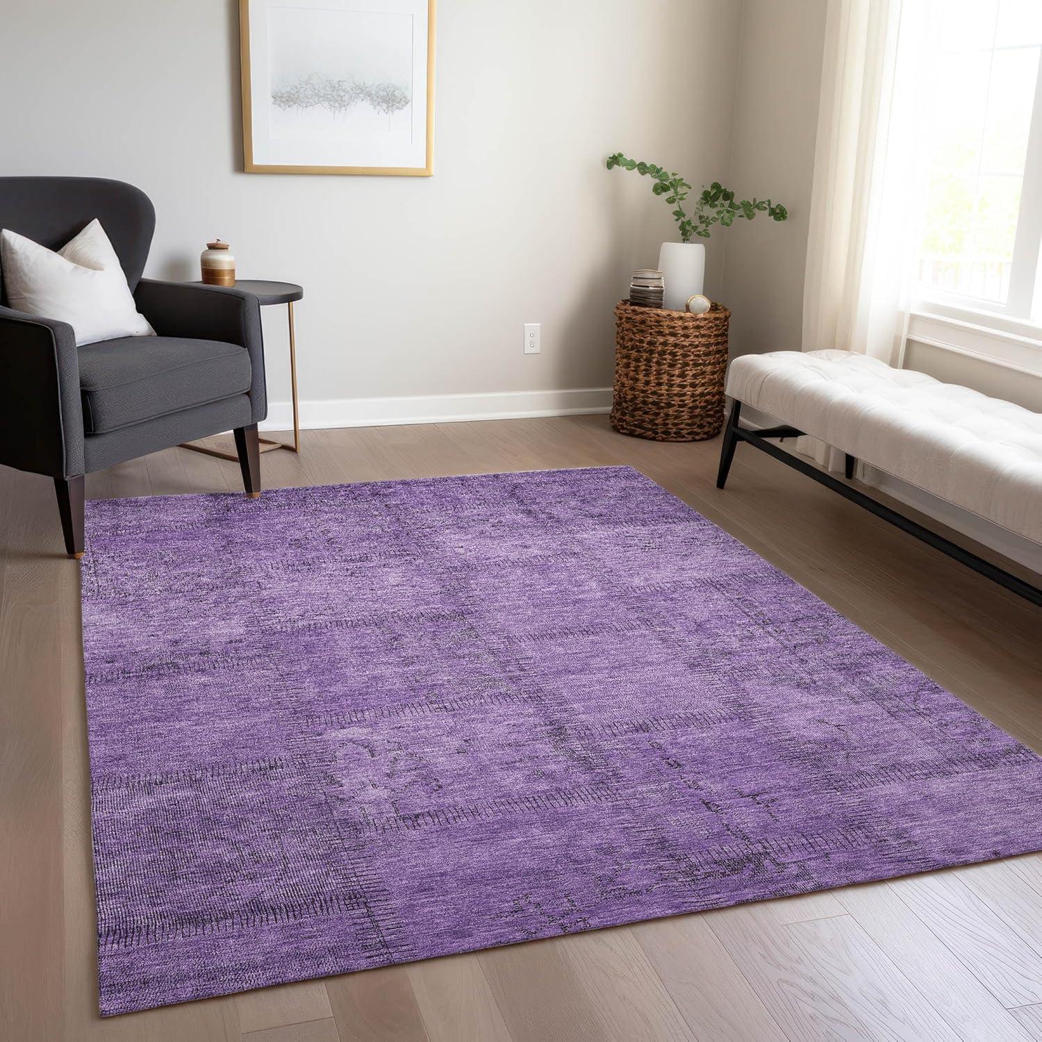 Chantille Purple Quilted Mosaic Indoor Outdoor Area Rug 3' x 5'