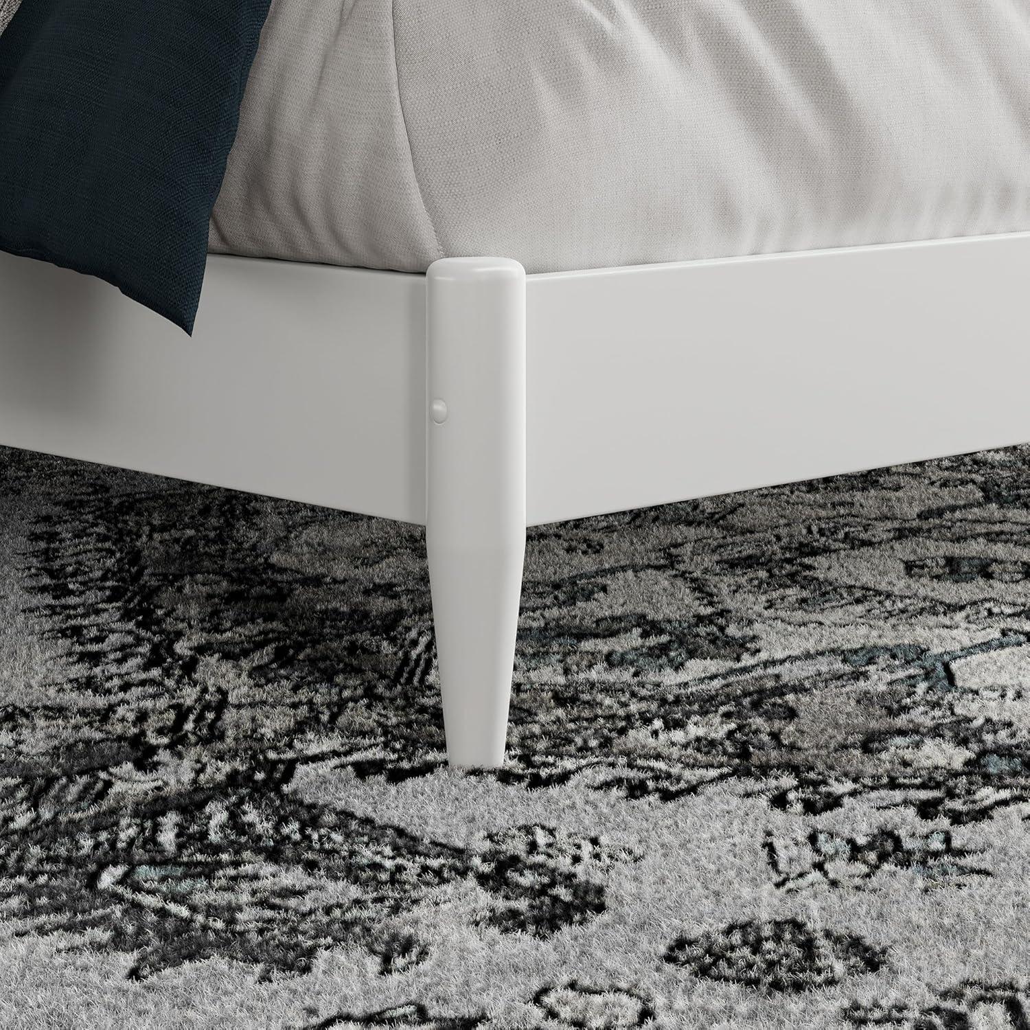 AFI Naples Queen Solid Wood Low Profile Platform Bed, White