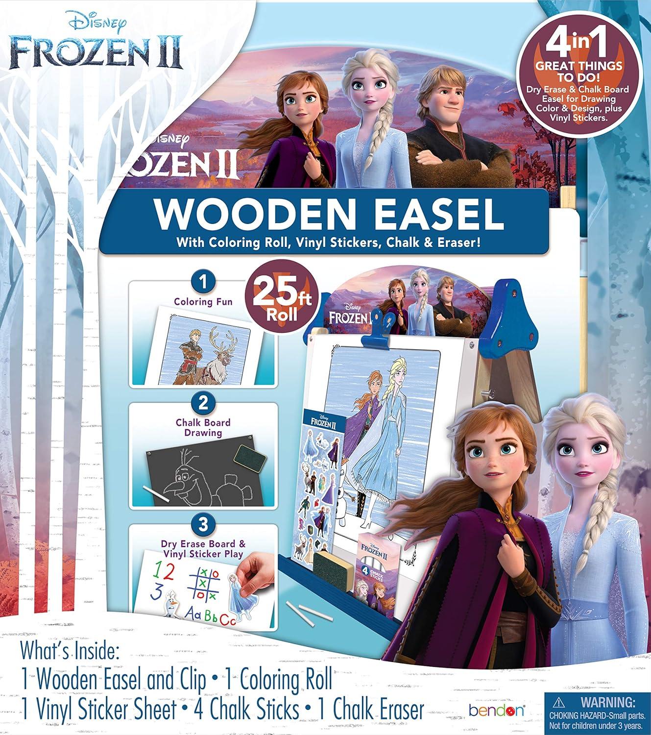 Disney Frozen 2 Double-Sided Wooden Easel with Coloring Roll