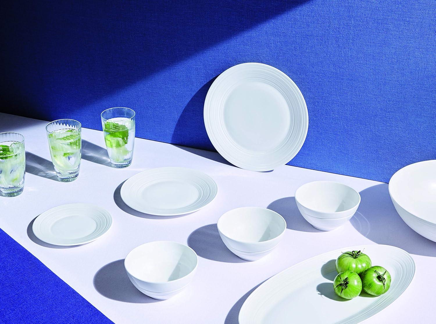 White Porcelain 16-Piece Dinnerware Set for Four