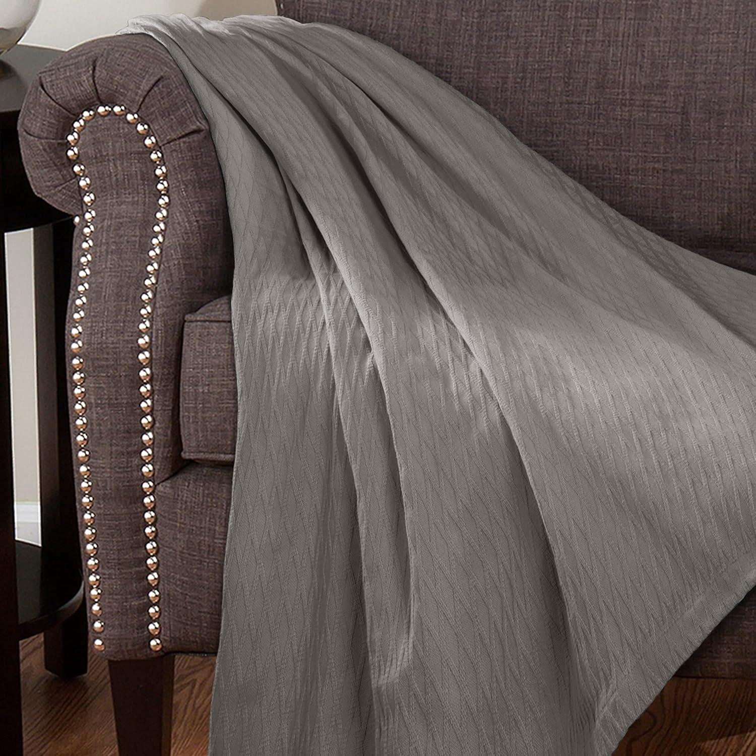 Superior Diamond Weave All-Season Bedding Cotton Throw Layering Blanket