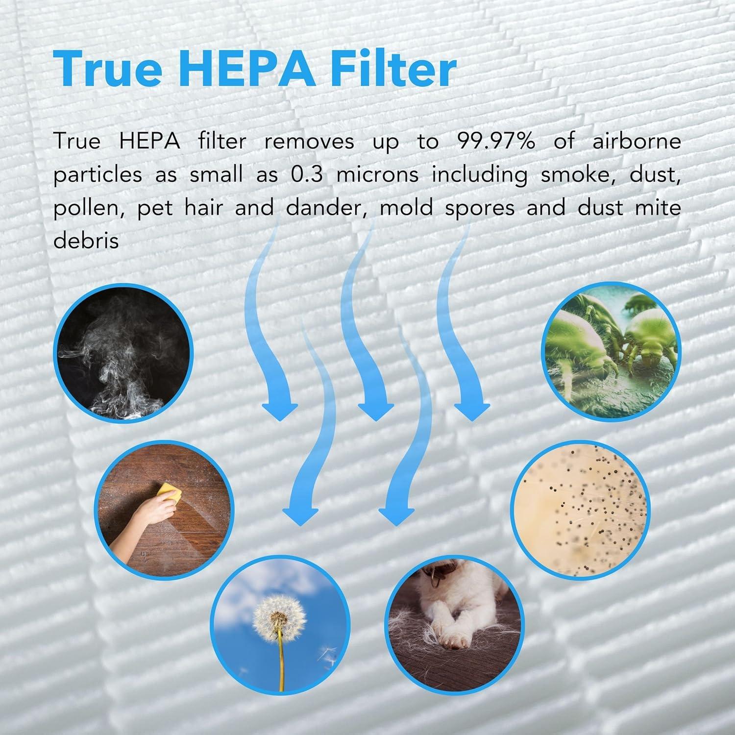 Hunter HP450UV Round Air Purifiers for Home, True HEPA Air Purifier Tower for Pets, Odors, Allergens, Smoke, Dust, VOC's. HEPA Air Purifiers for
