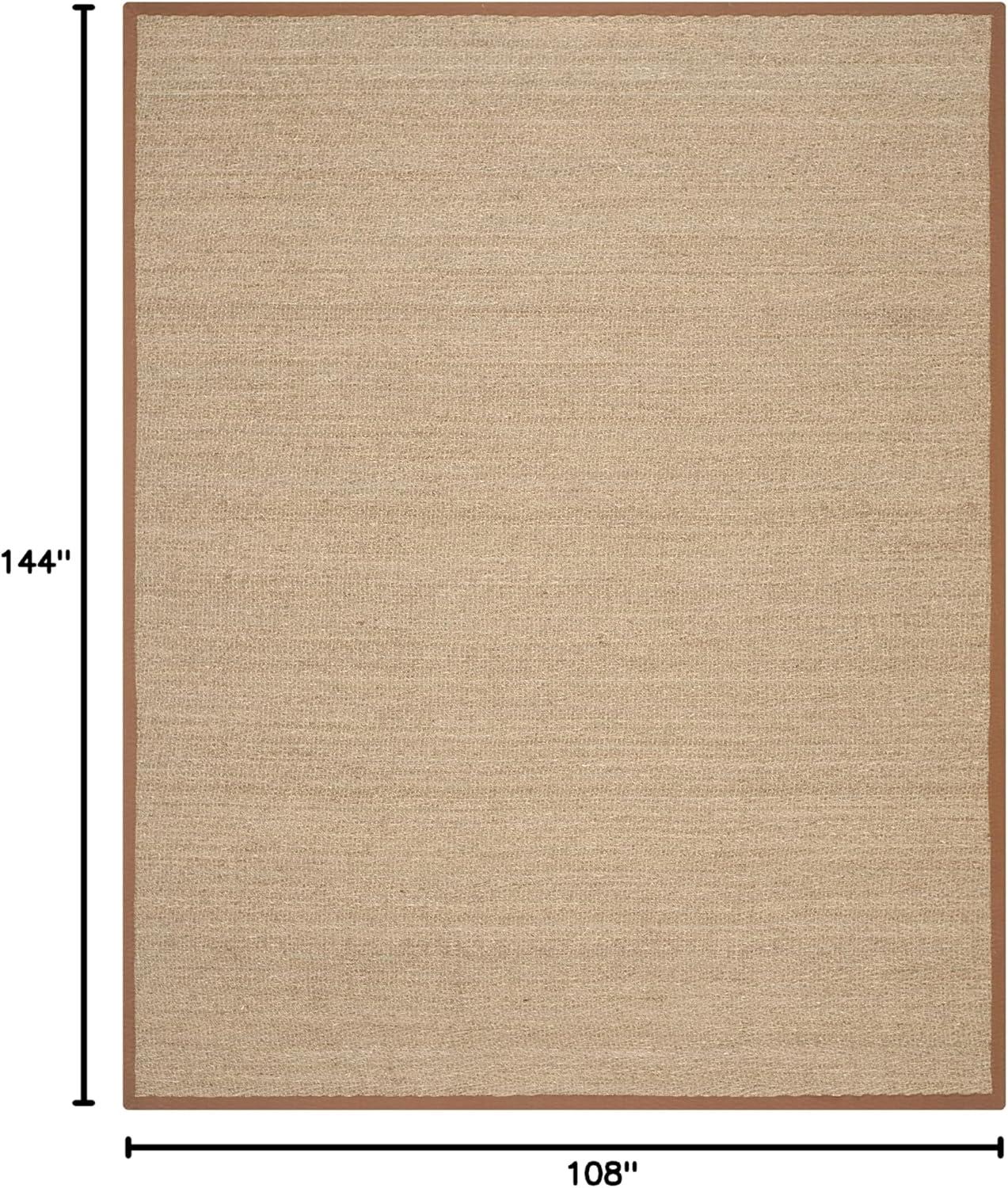 SAFAVIEH Natural Fiber Maisy Border Seagrass Area Rug, Natural/Brown, 9' x 12'