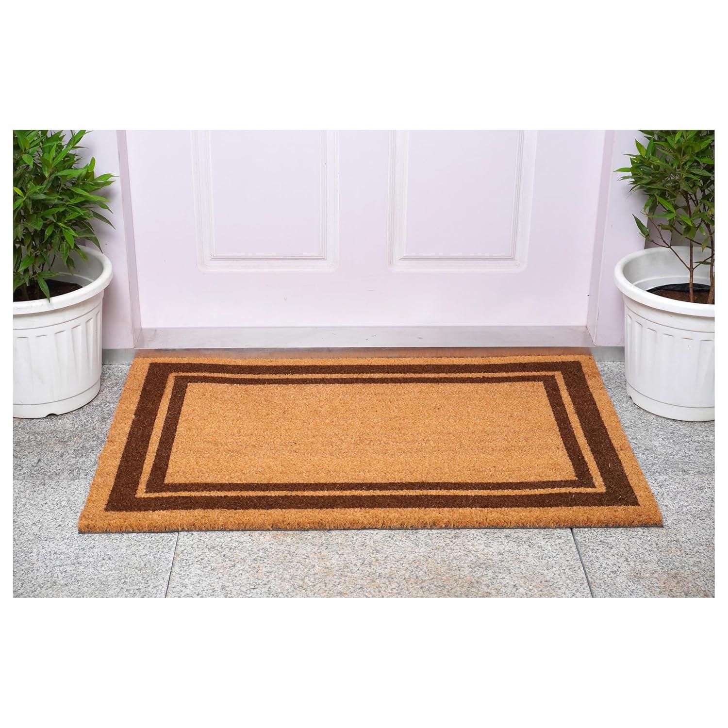 Calloway Mills Brown Border Outdoor Doormat 24" x 36"